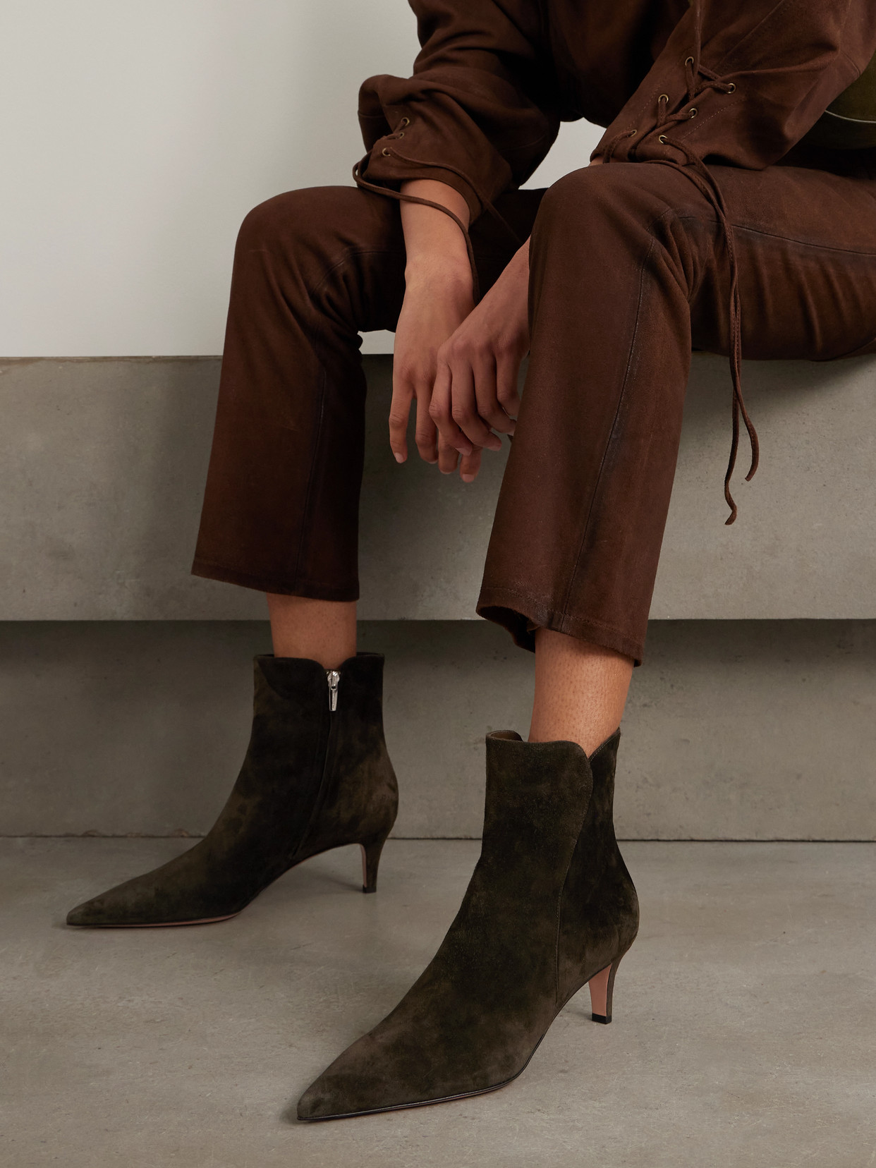 Gianvito Rossi Levy 55 Suede Ankle Boots