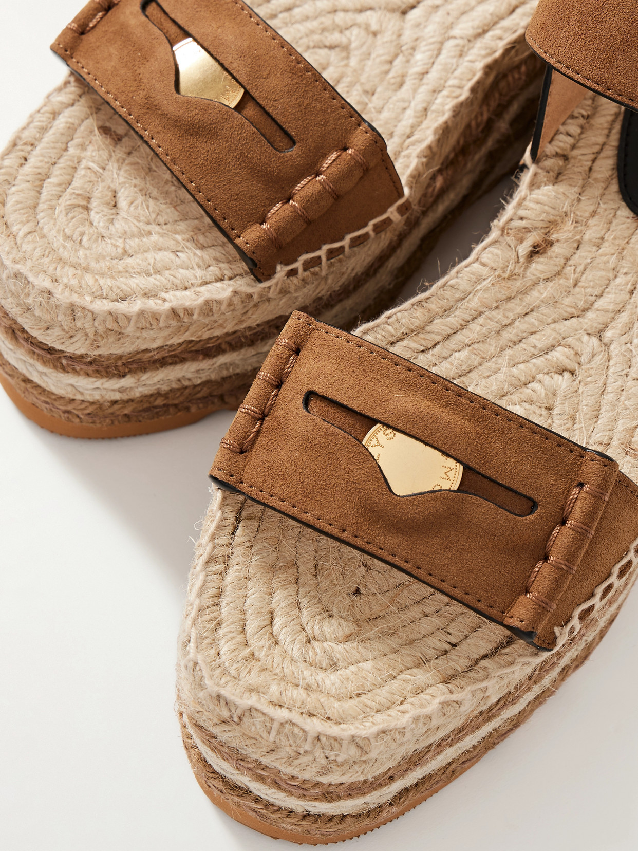 Stella Mccartney Gaia Alter Suede Sandals Pecan