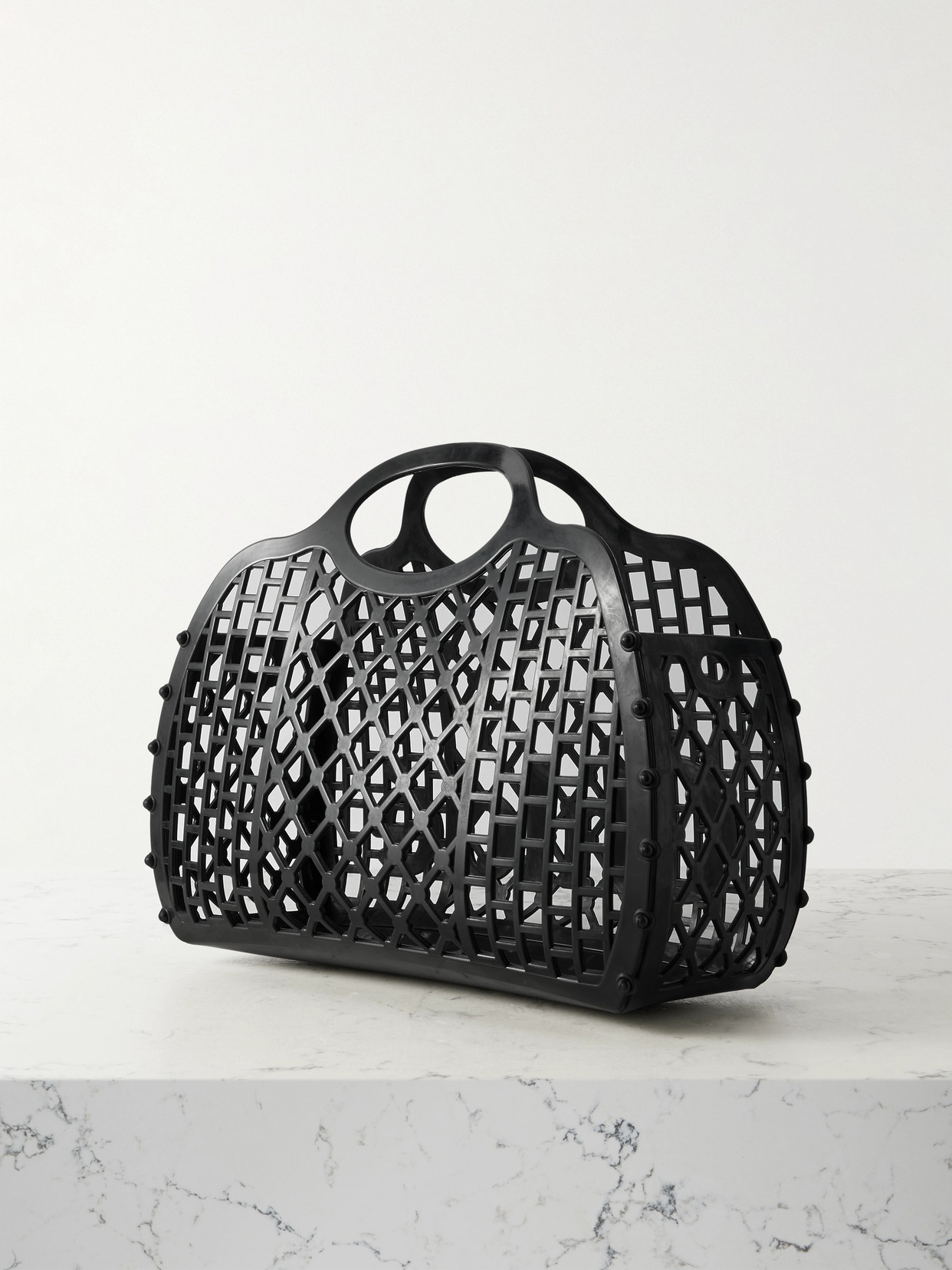 Chloé Cage Leather-trimmed Studded Rubber Shoulder Bag