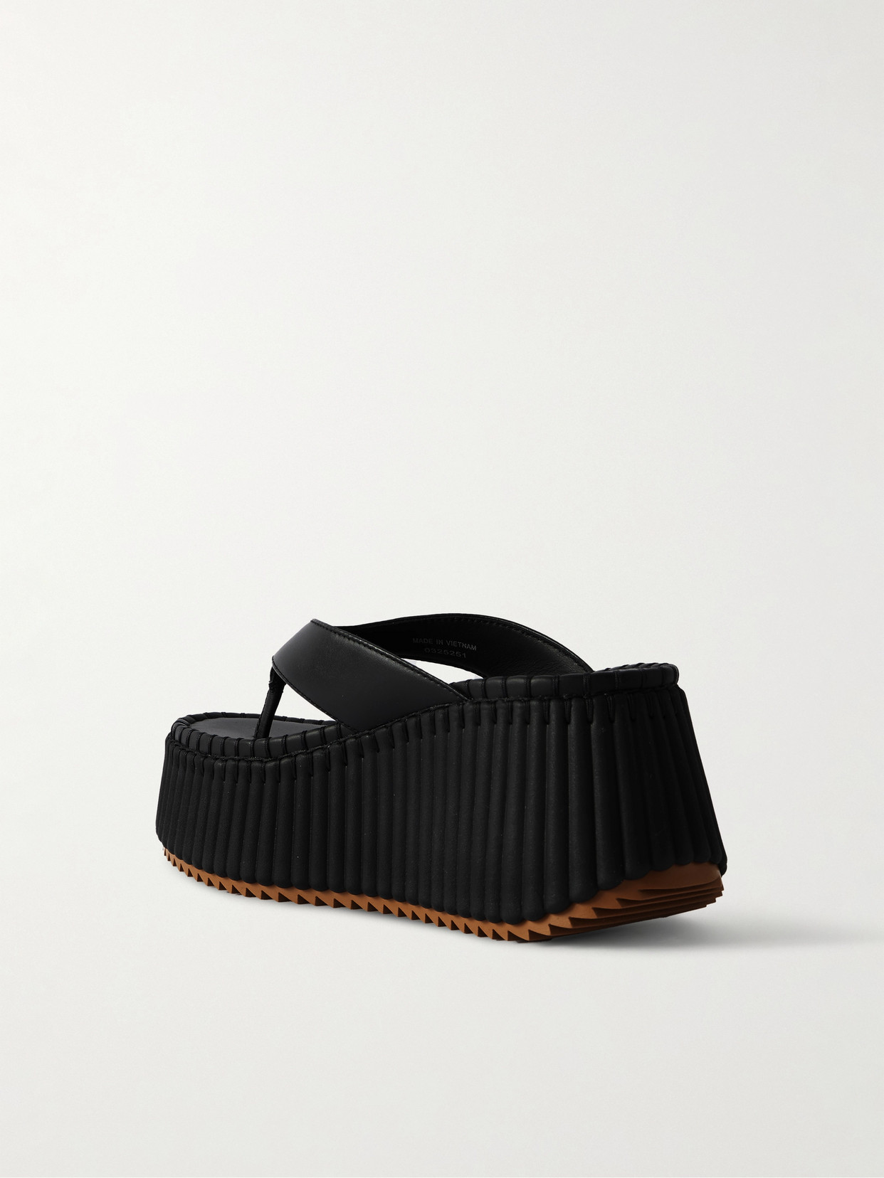 Chloé Nama Leather Platform Flip Flops