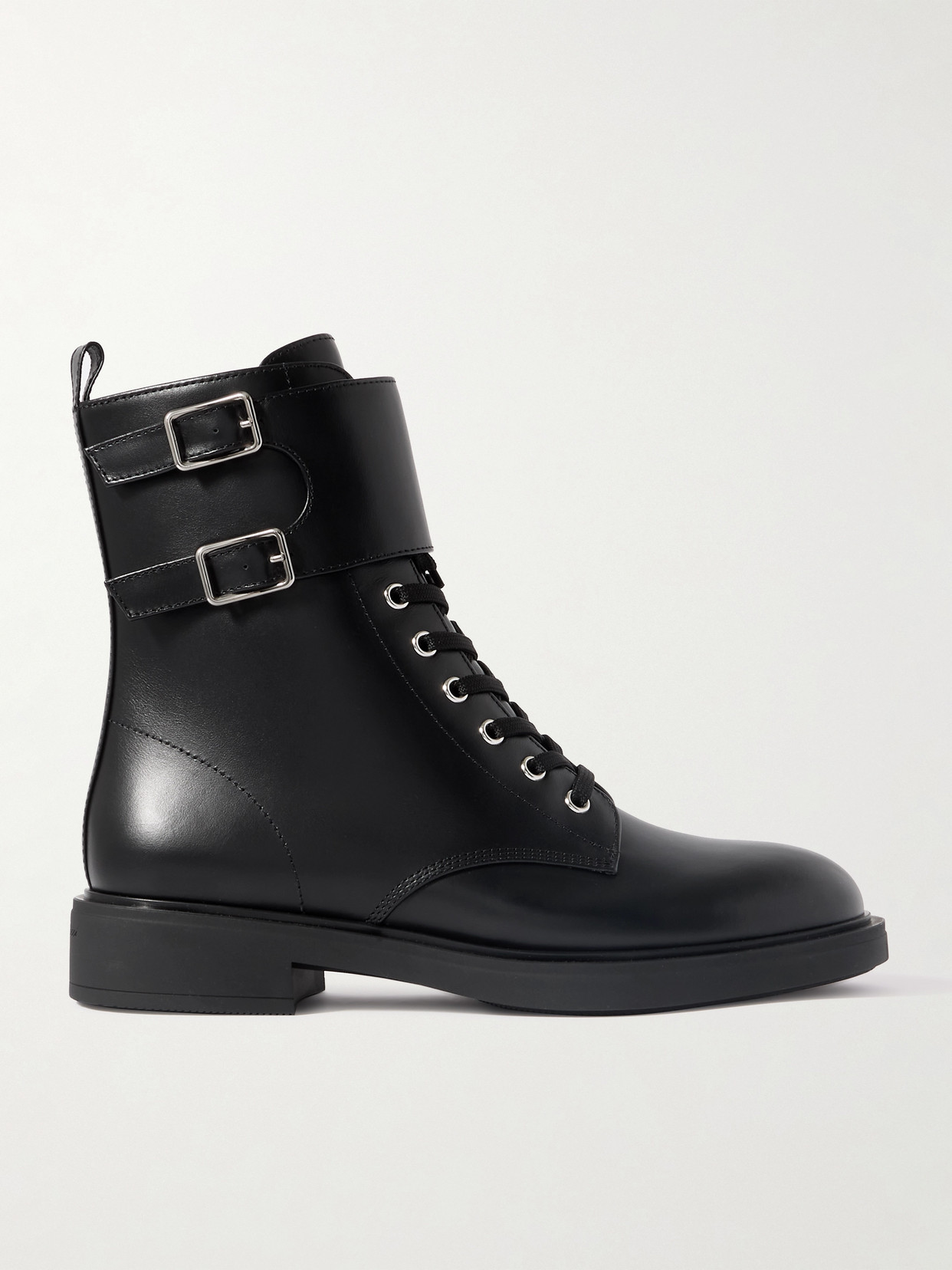 Gianvito Rossi Ripley Buckled Leather Ankle Boots In Black