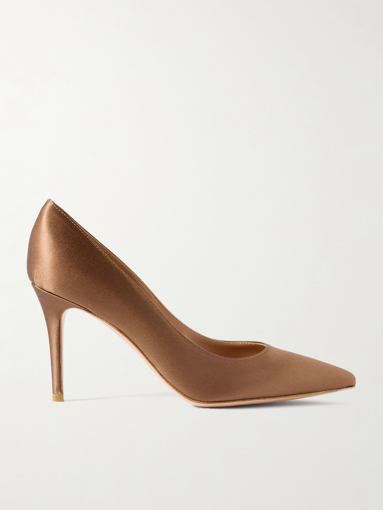 Gianvito Rossi Gianvito 85 Satin Pumps In Brown