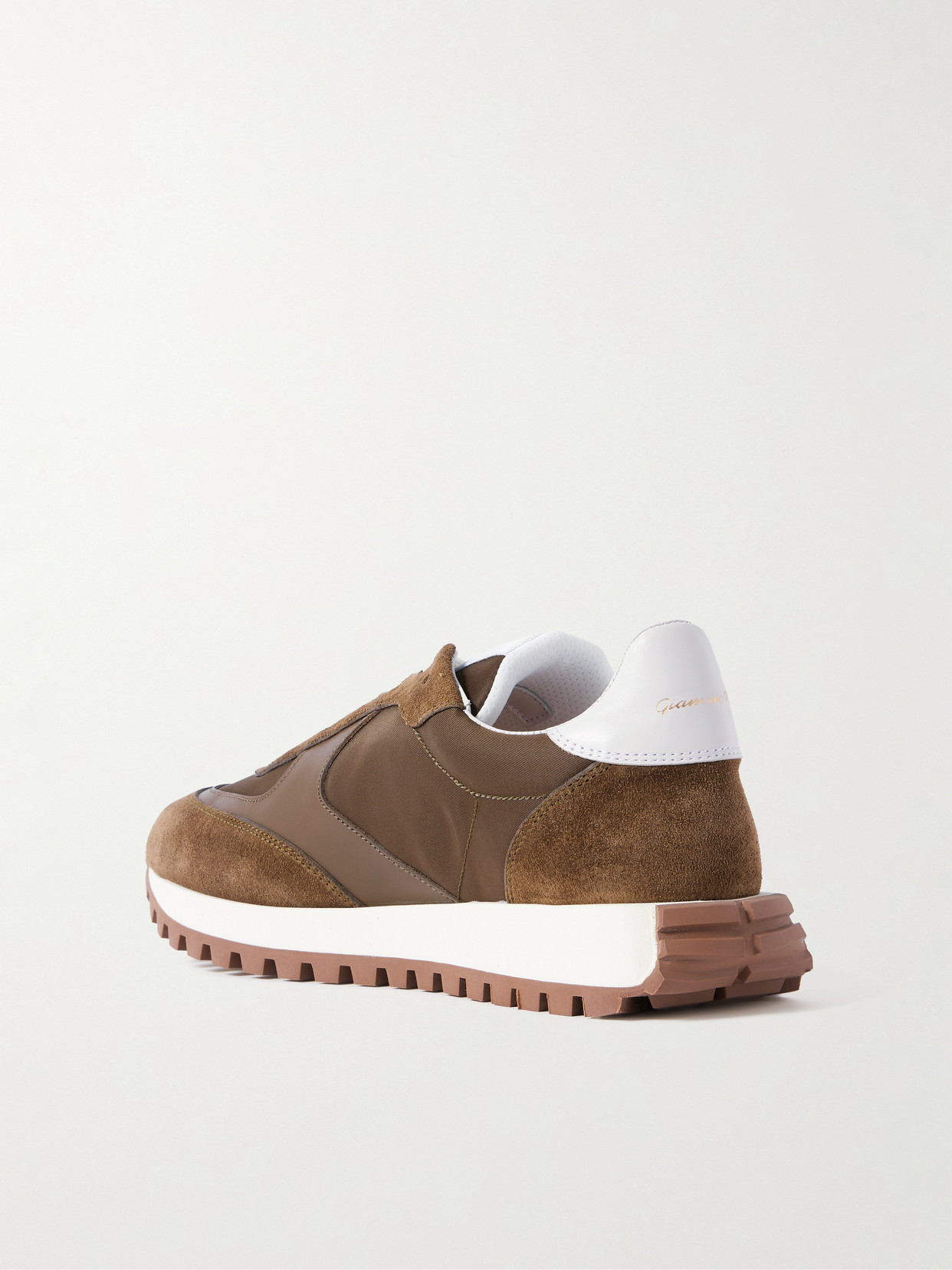 Gianvito Rossi Gravel Suede, Leather And Shell Sneakers