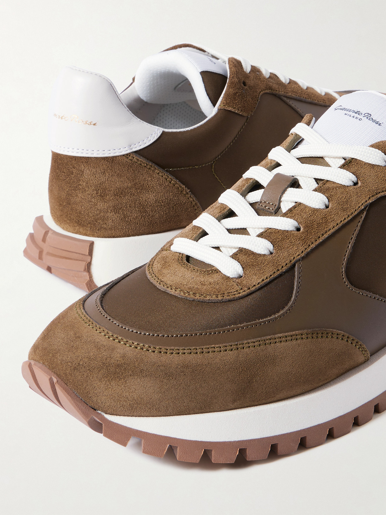 Gianvito Rossi Gravel Suede, Leather And Shell Sneakers
