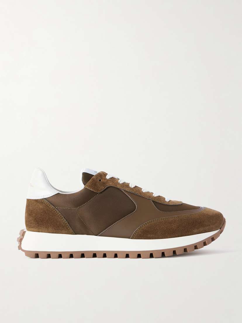 Gianvito Rossi Gravel Suede, Leather And Shell Sneakers