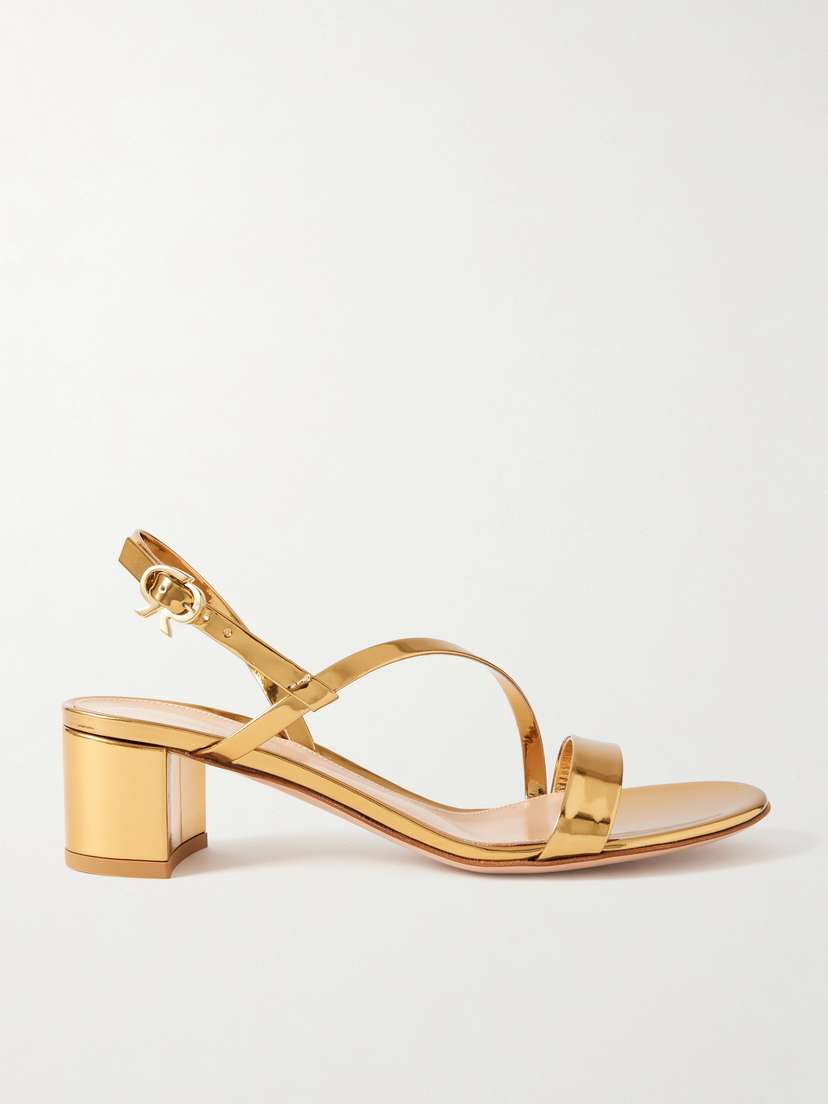 Gianvito Rossi Betsey 45 Metallic Leather Sandals