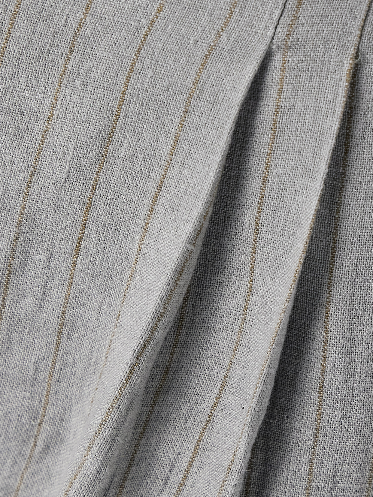 Cortana Lupe Pleated Striped Linen Wide-leg Pants In Gray