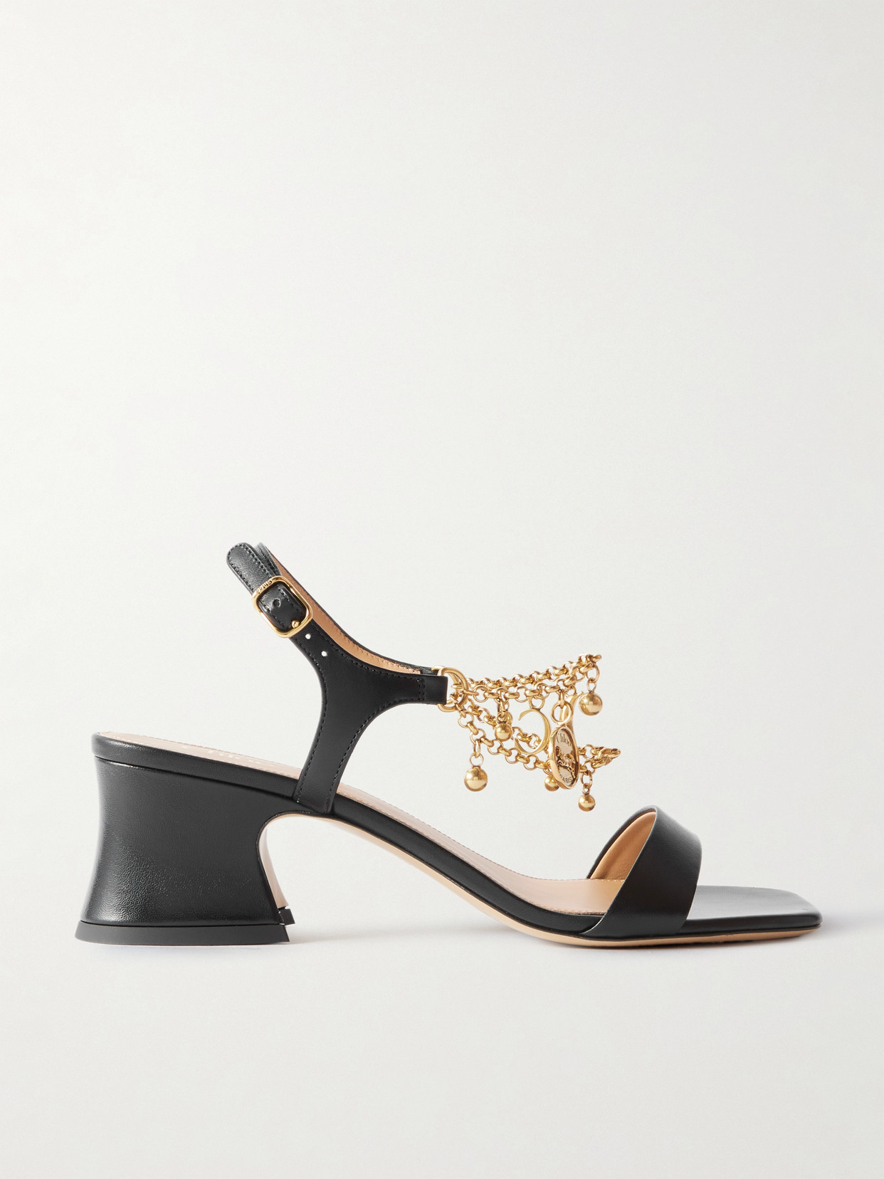 Chloé Embellished Leather Sandals In Black