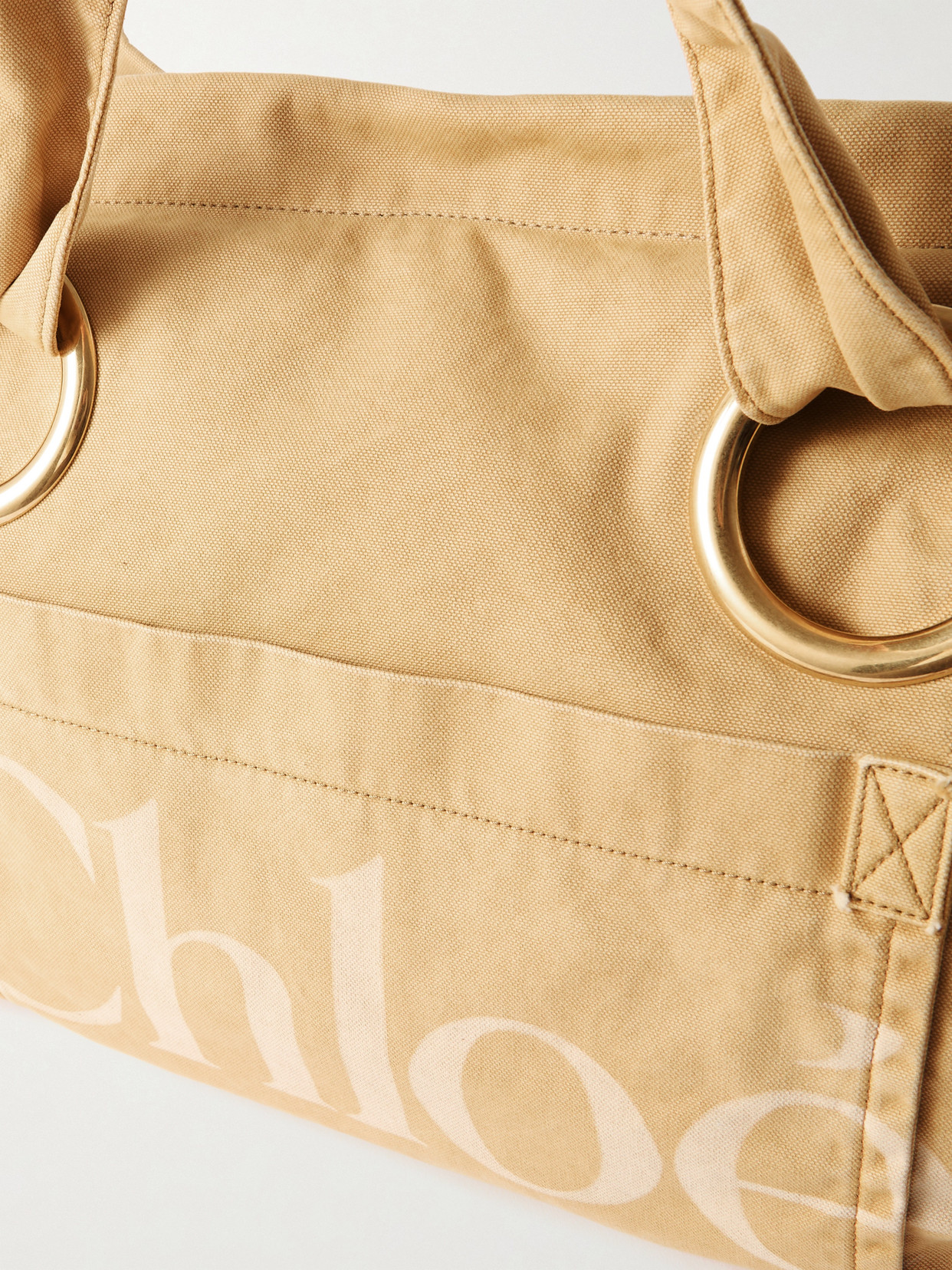 CHLOÉ PLAGE PRINTED COTTON-CANVAS TOTE 