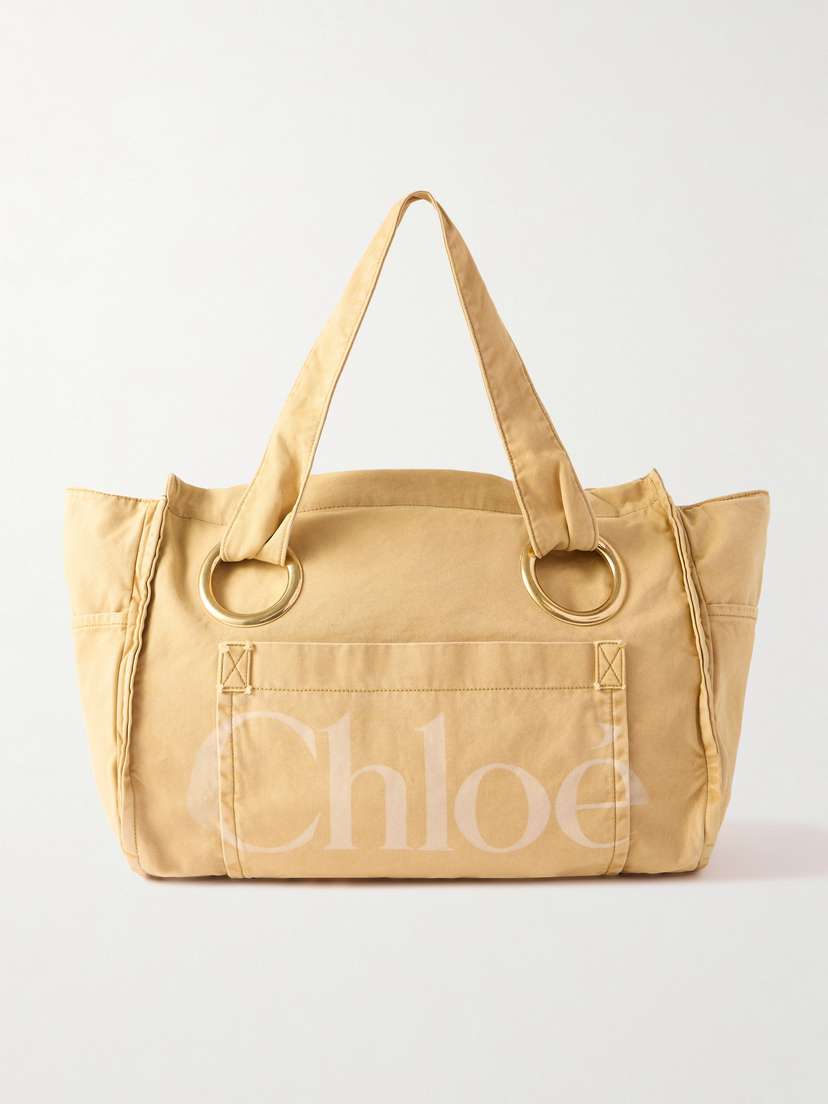 Chloé Plage Printed Cotton-canvas Tote
