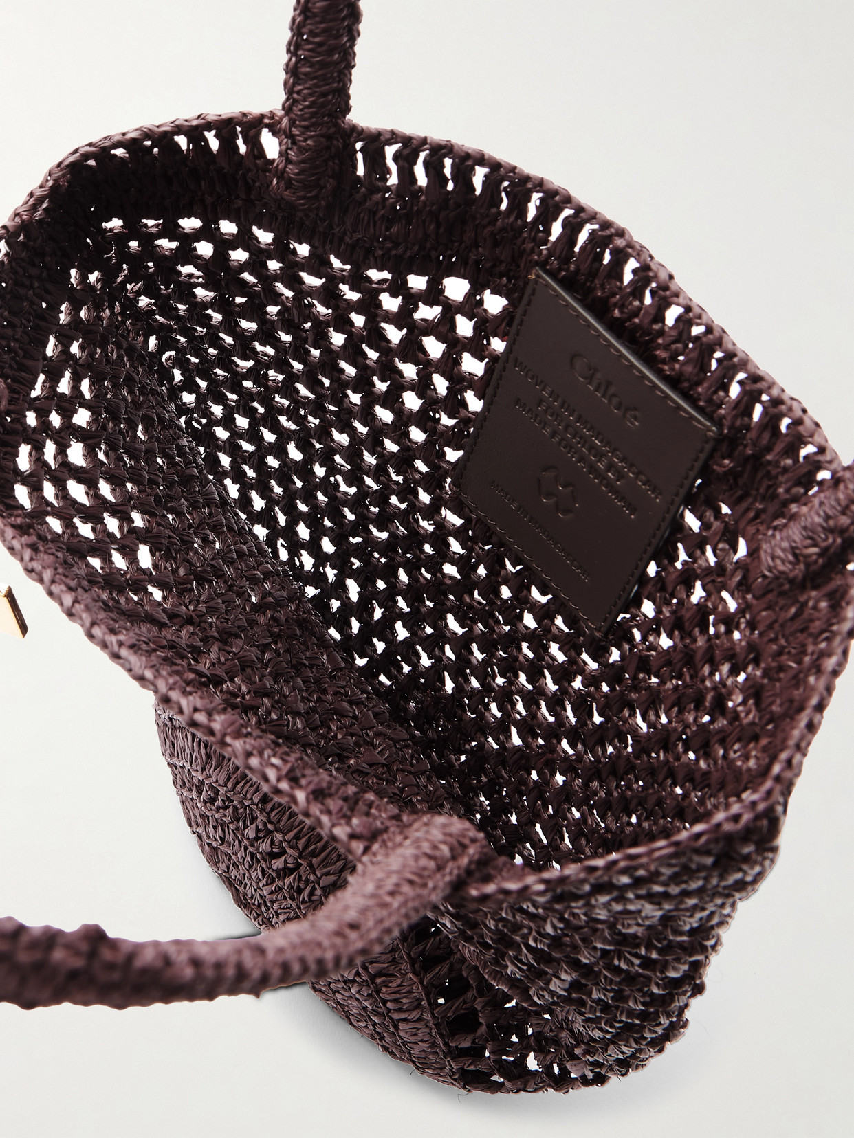 Chloé Summer Banana Embellished Embroidered Raffia Tote