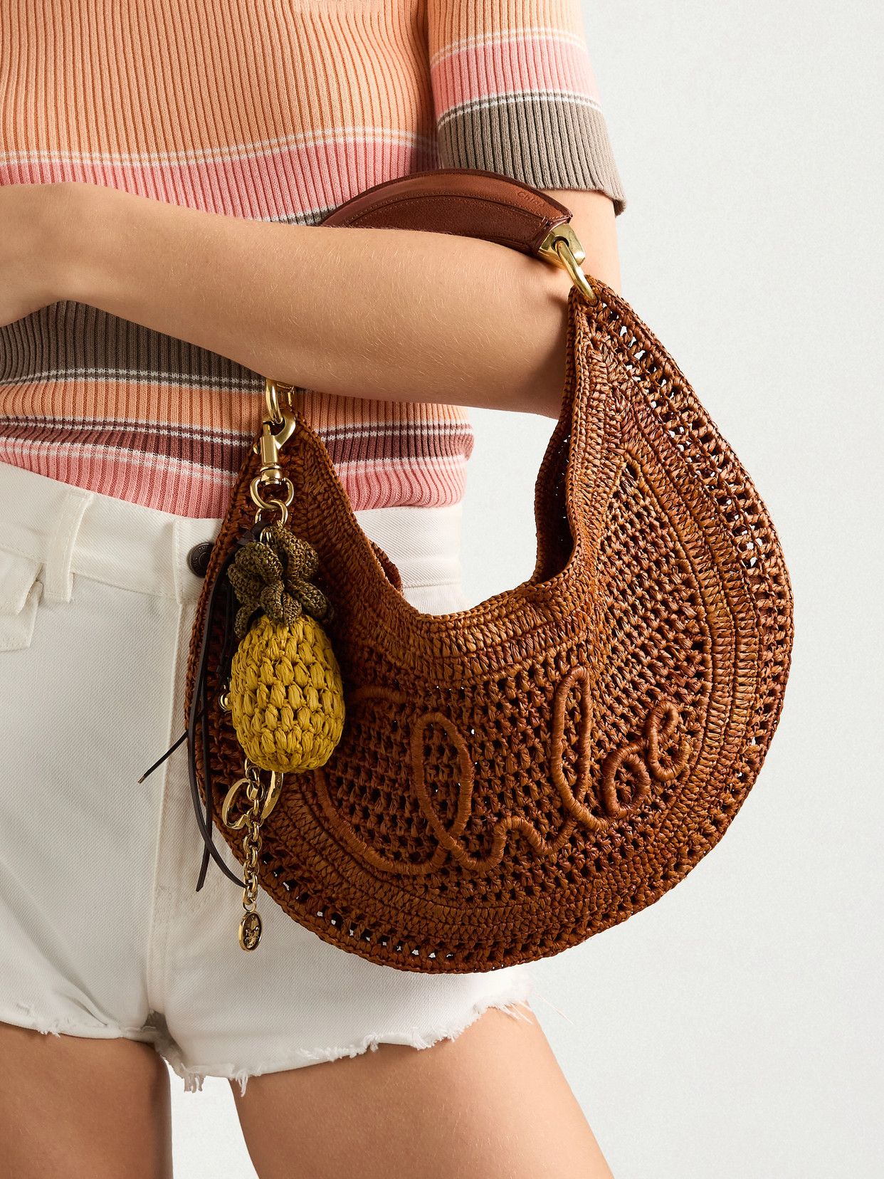 Chloé X Made For A Woman Summer Banana Small Raffia Shoulder Bag