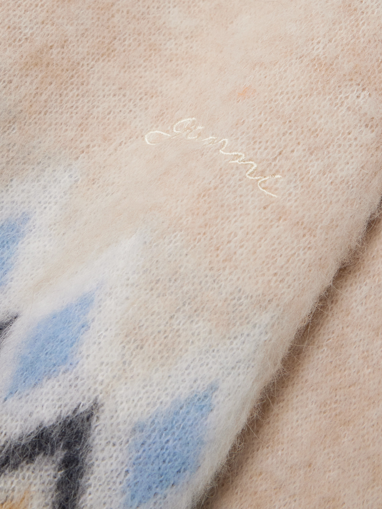 Ganni Fair Isle Knitted Sweater In Neutrals