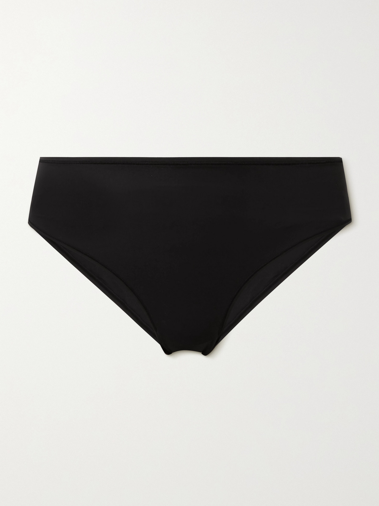 Skims Smoothing Mid-rise Stretch-woven Thong In Black