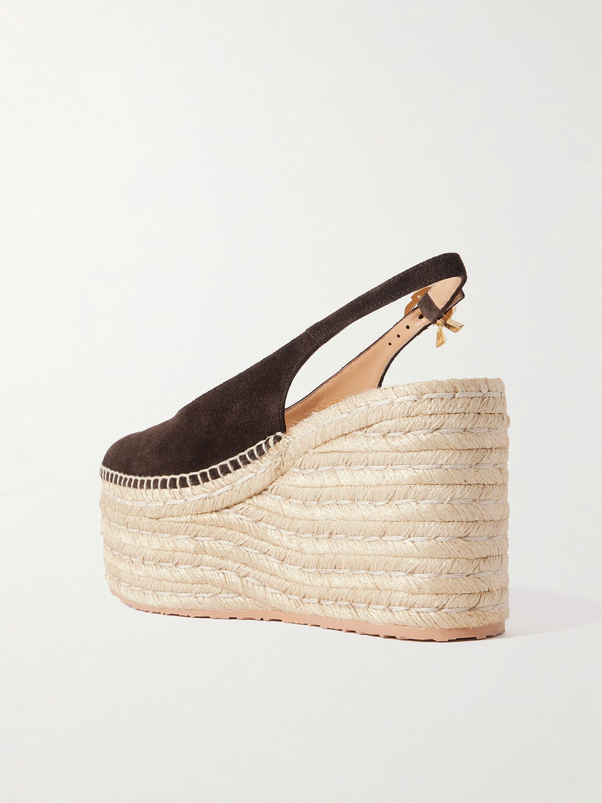 Gianvito Rossi 110 Suede Slingback Platform Espadrilles