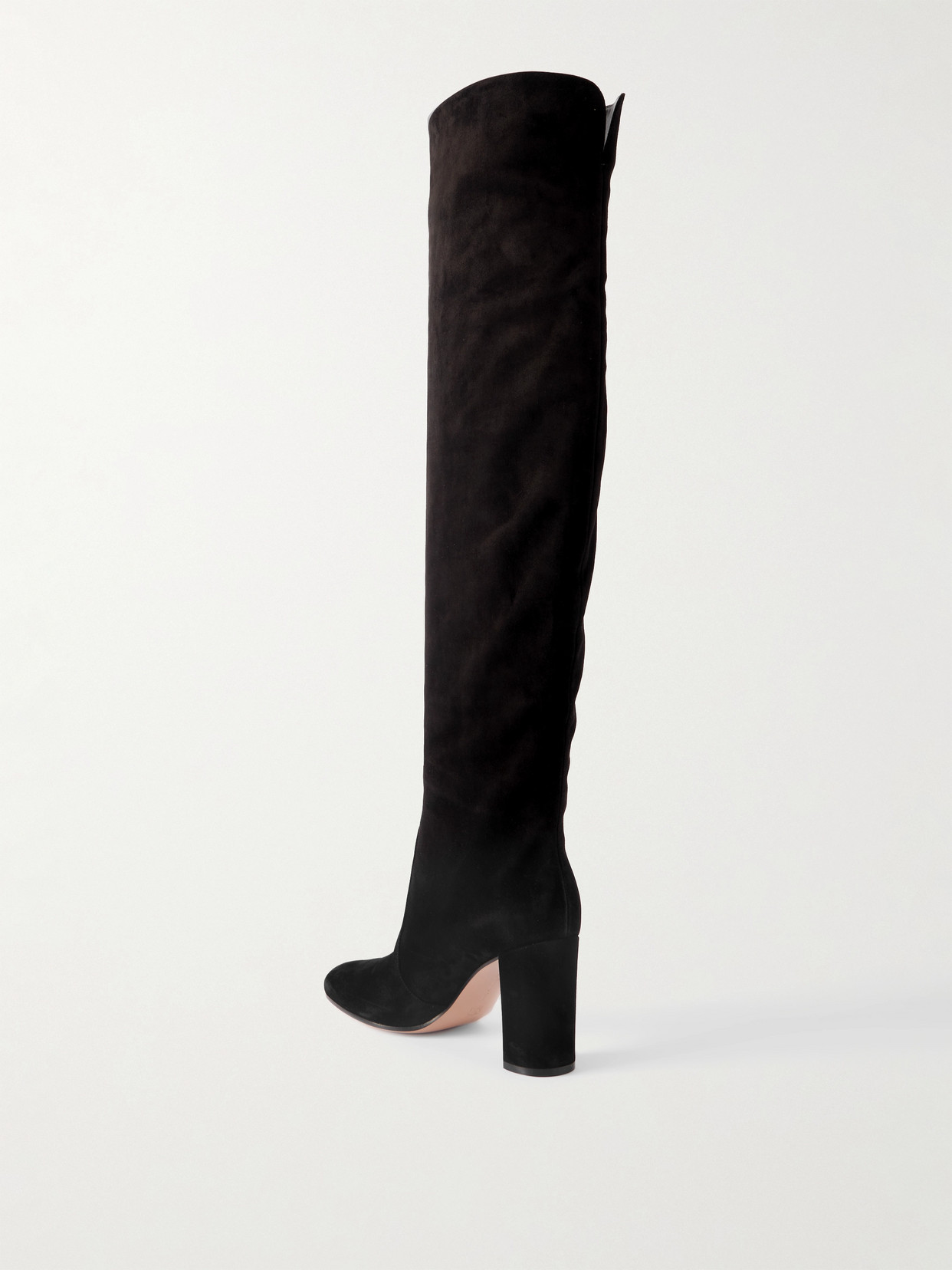 Gianvito Rossi 85 Over-the-knee Suede Boots In Black