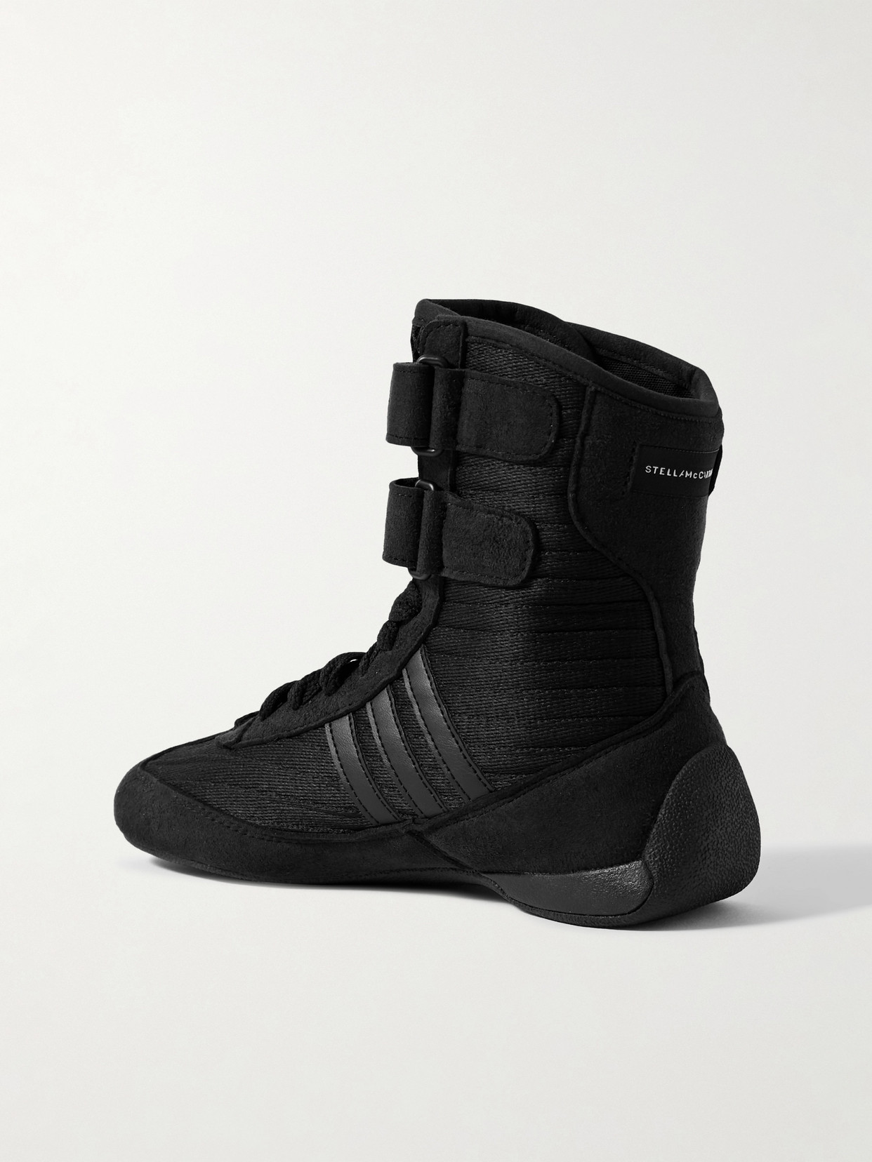 Stella Mccartney Rasant Black Sneakers With Strap Closure And Logo Detail On The Side In Tech Fabric Woman In Black