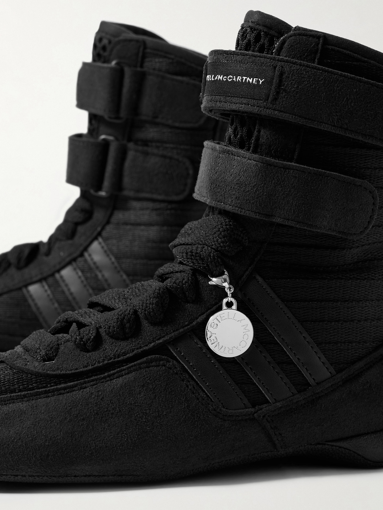 Stella Mccartney Rasant Black Sneakers With Strap Closure And Logo Detail On The Side In Tech Fabric Woman In Black