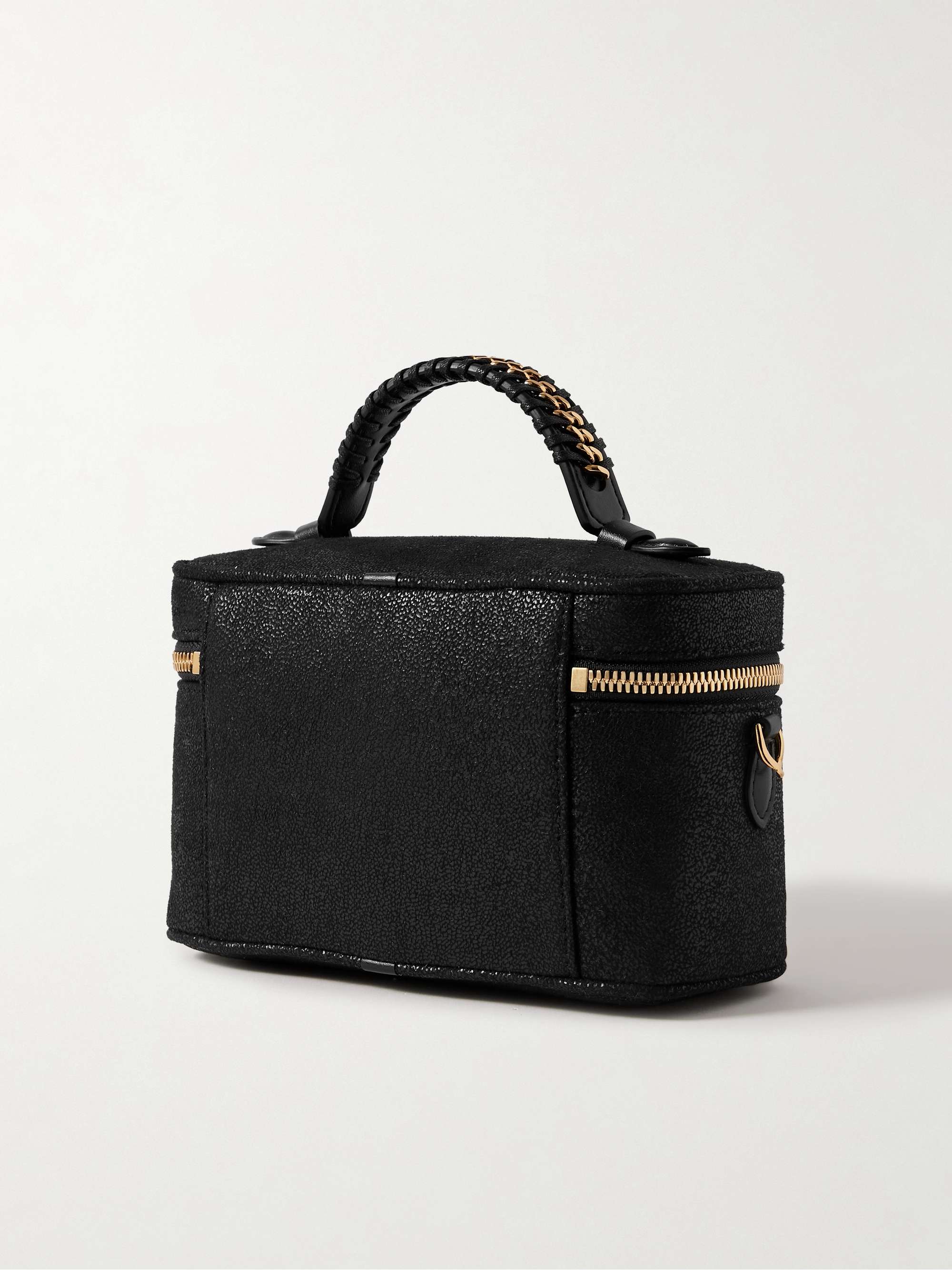 Falabella chain-embellished brushed shoulder bag - black - One Size