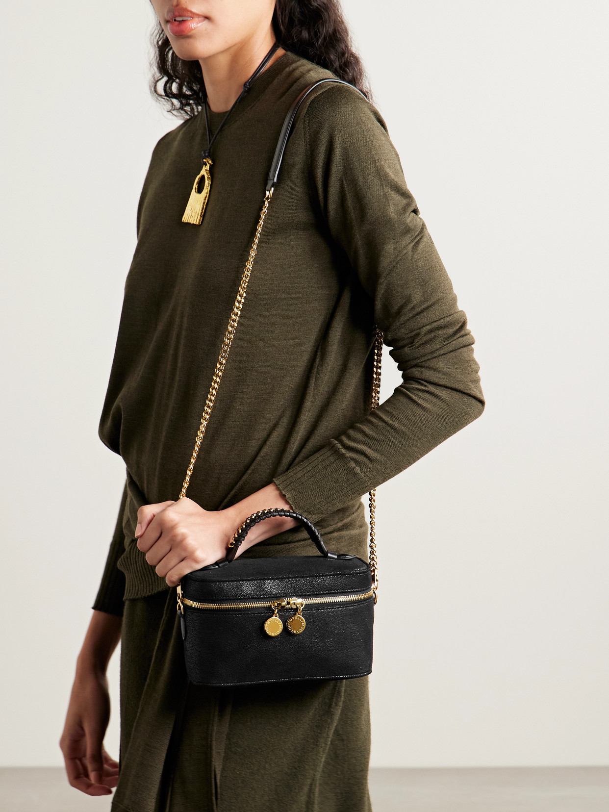 Stella Mccartney Falabella Chain-embellished Brushed Shoulder Bag