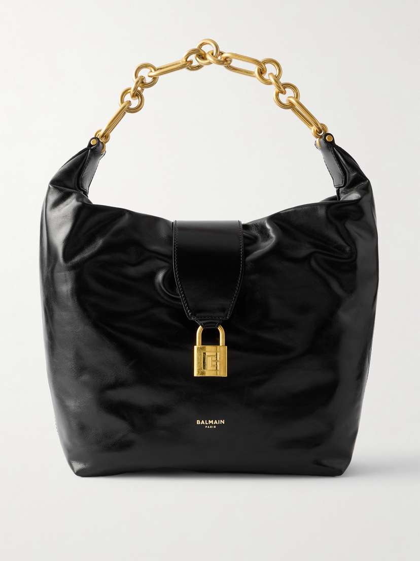 Balmain Sync Leather Shoulder Bag
