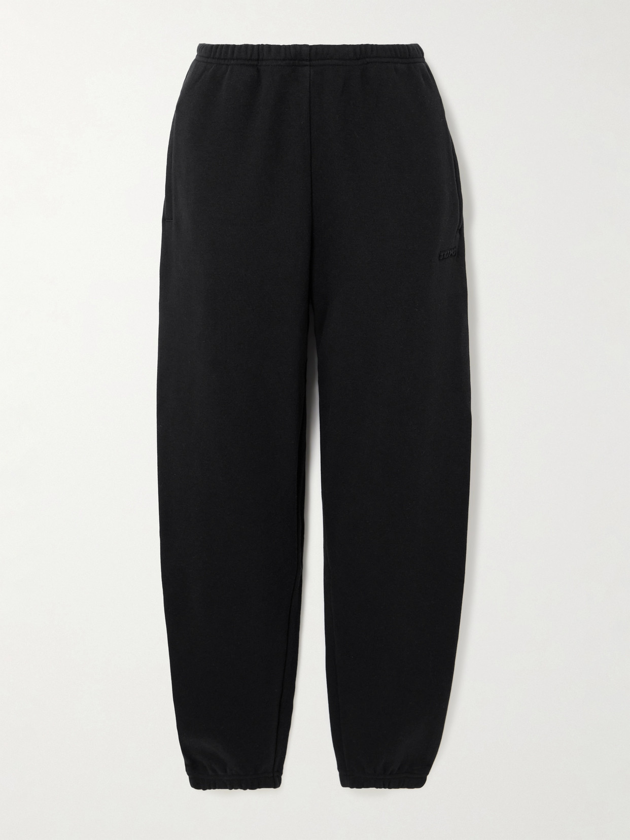 Skims Classic Cotton-blend Fleece Track Pants In Black