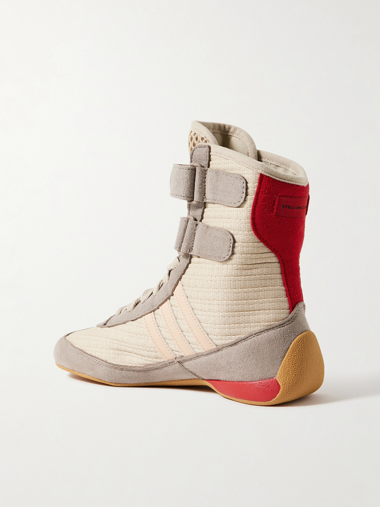Stella Mccartney Rasant 2.0 Vegan And Mesh-trimmed Canvas High-top Sneakers In Neutral