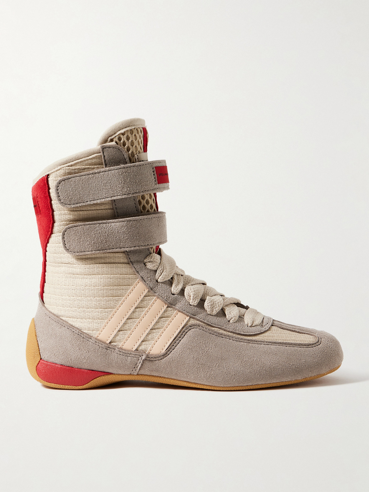 Stella Mccartney Rasant 2.0 Vegan And Mesh-trimmed Canvas High-top Sneakers In Neutral