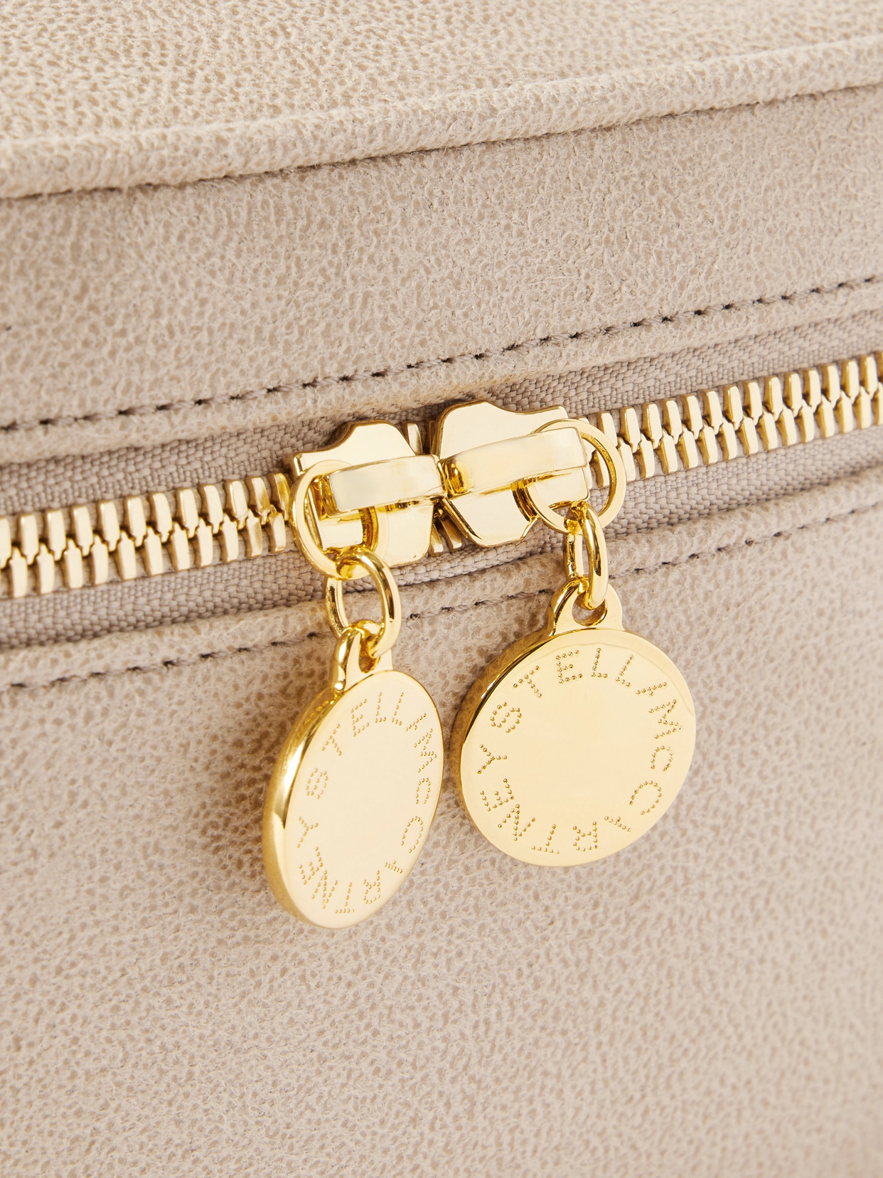 Stella Mccartney Falabella Chain-embellished Shoulder Bag In Neutral