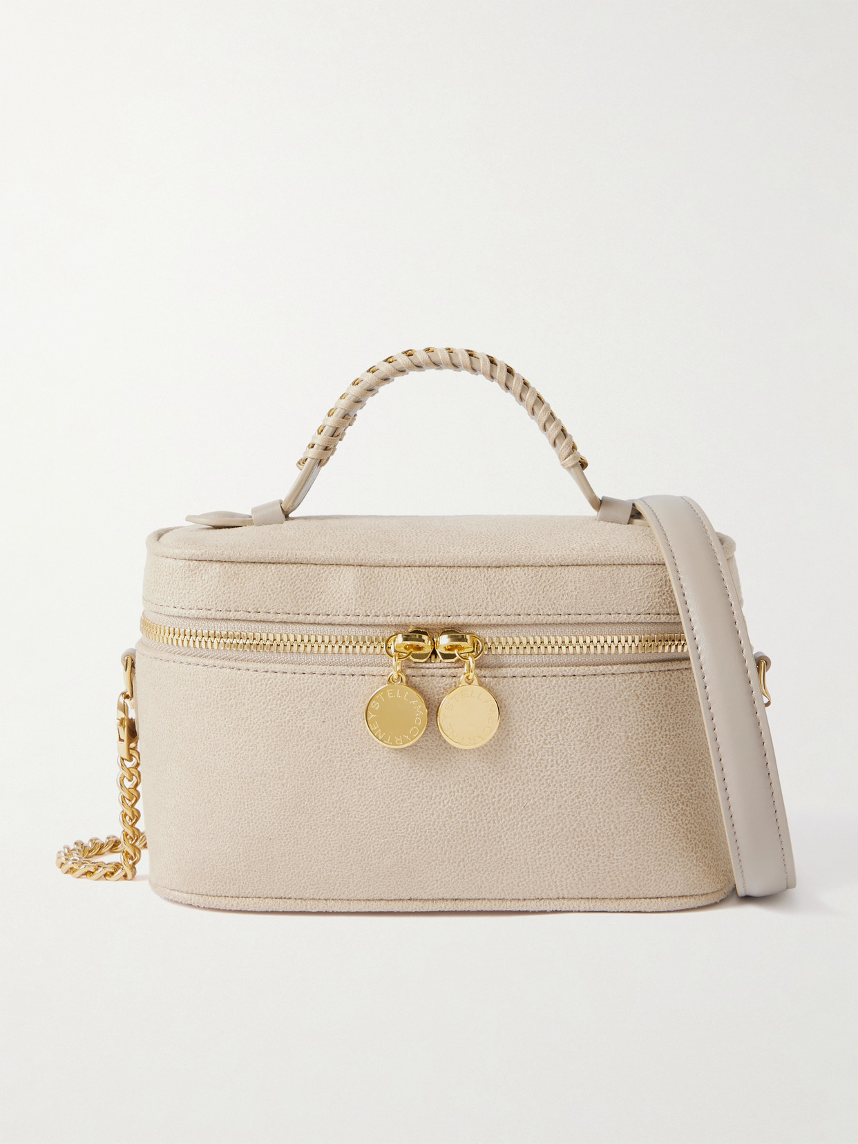 Stella Mccartney Falabella Chain-embellished Shoulder Bag In Neutral