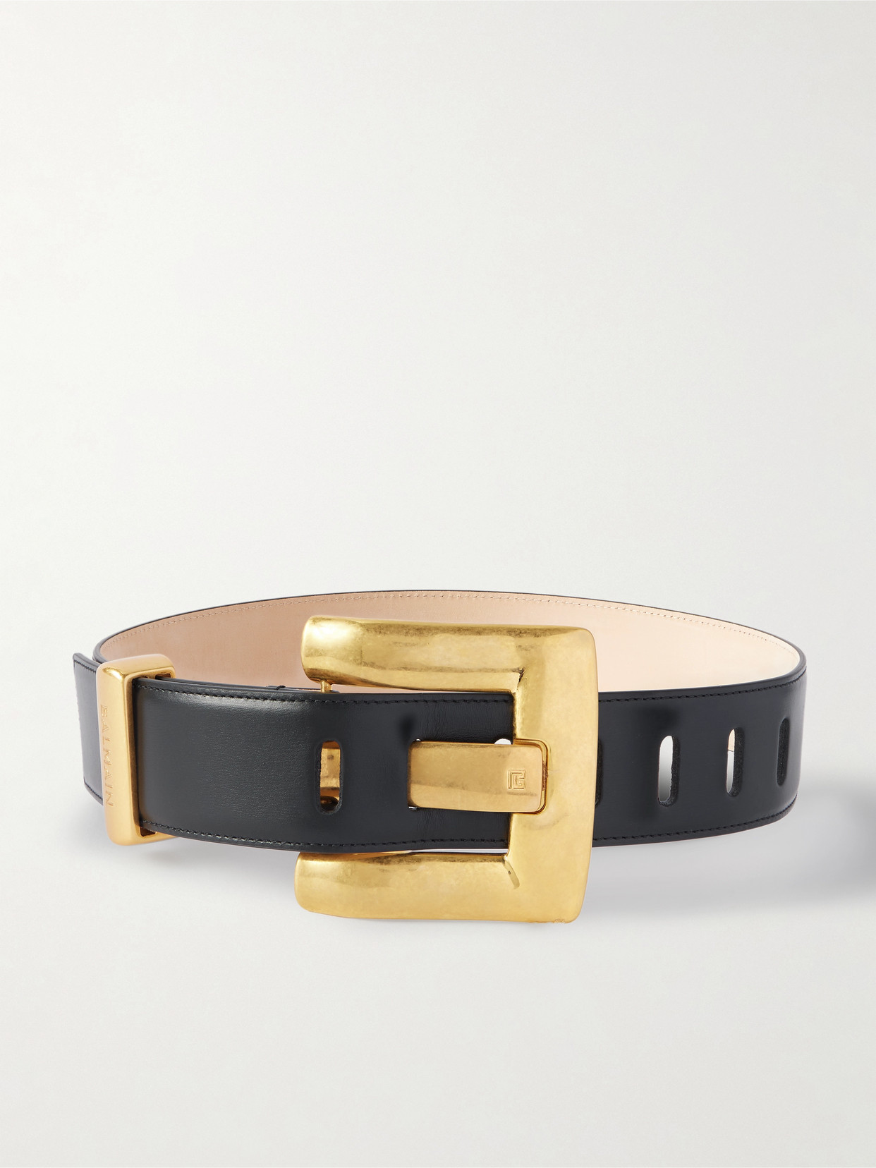 Balmain Anthem Leather Belt In Black