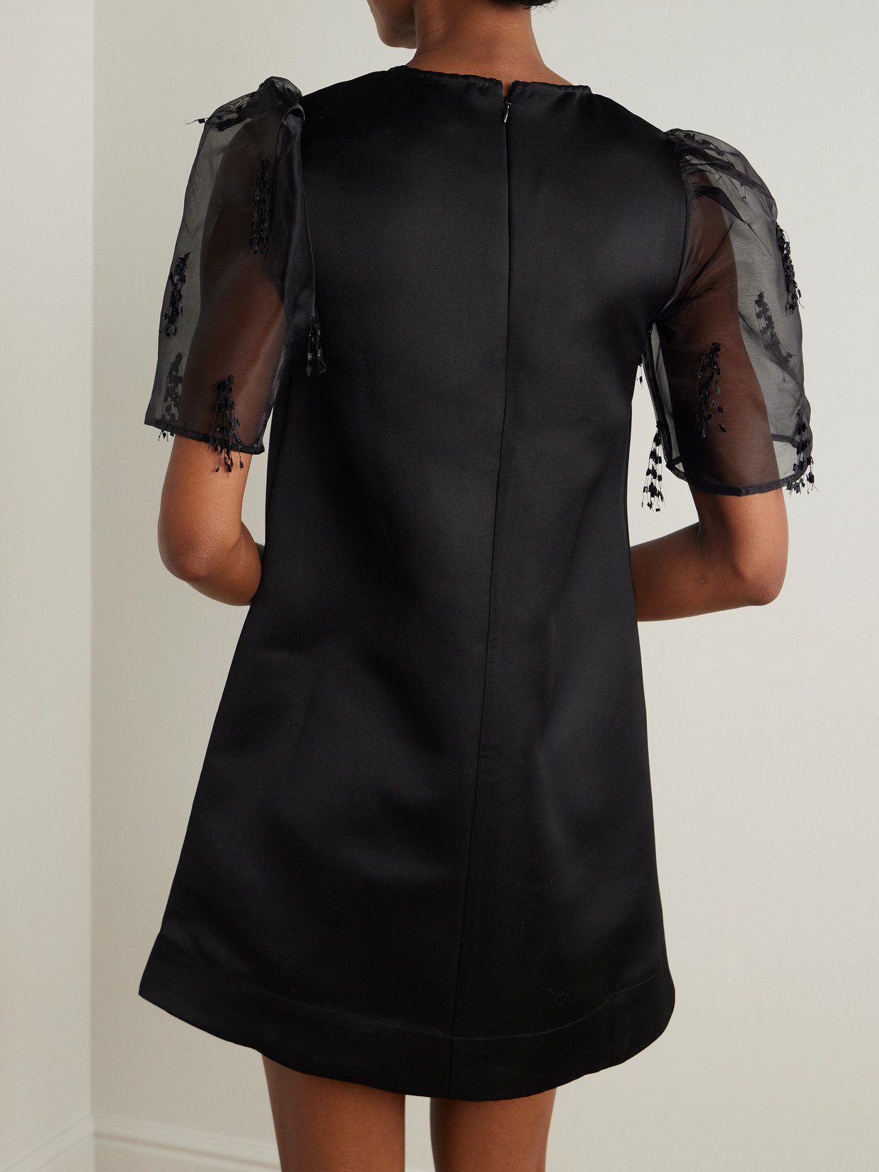 Ganni Woman Mini Dress Black Size 4 Recycled Polyester In Black