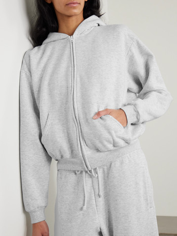 Skims Classic Zip Up Hoodie - Light Heather Grey