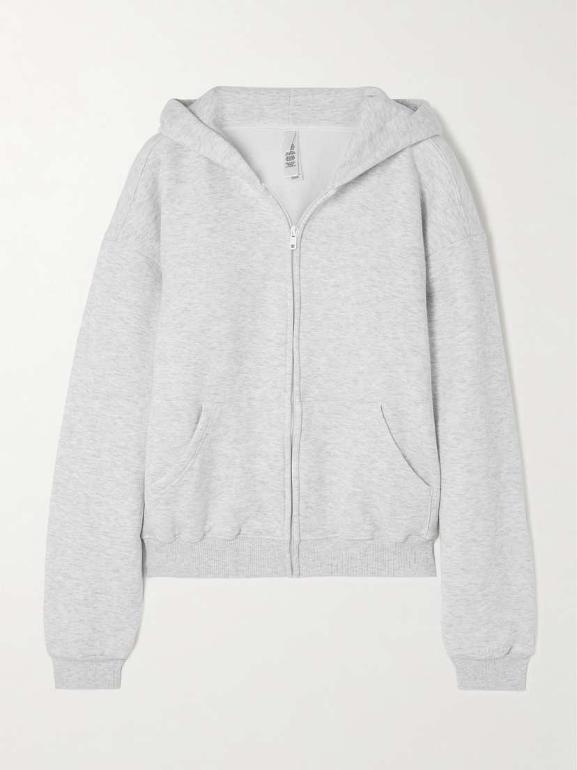 Skims Classic Zip Up Hoodie - Light Heather Grey