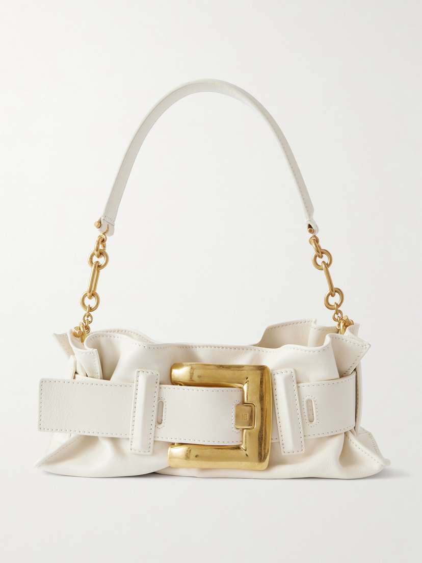 Balmain Anthem Mini Buckled Leather Shoulder Bag