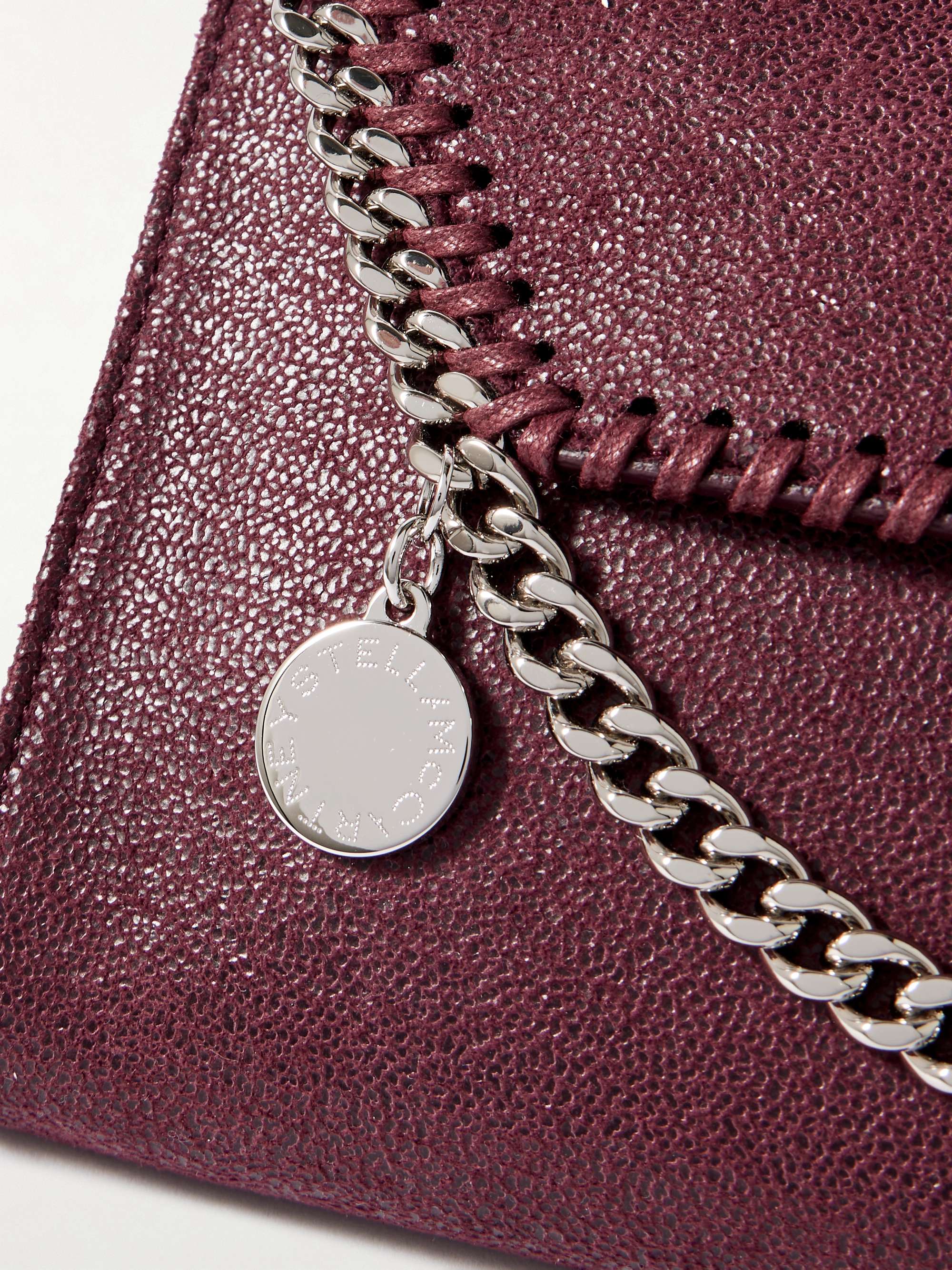 STELLA MCCARTNEY Borsa a spalla mini in materiale vegan spazzolato Falabella