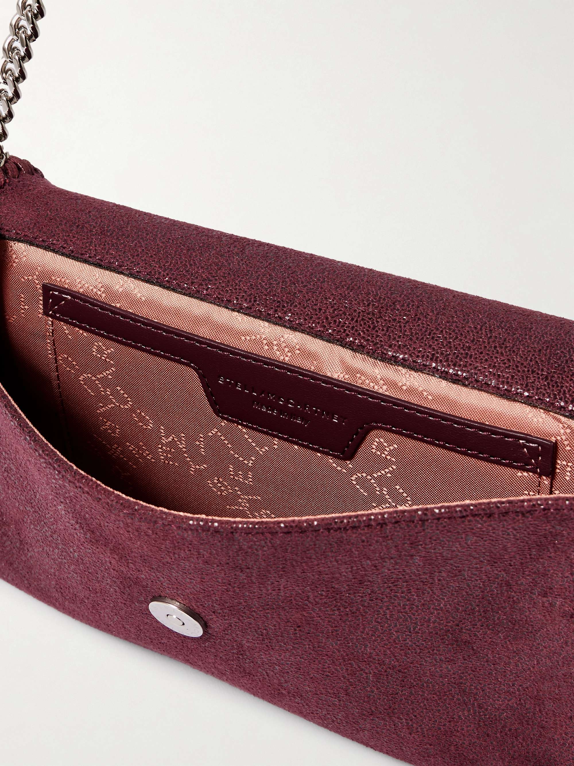 STELLA MCCARTNEY Borsa a spalla mini in materiale vegan spazzolato Falabella