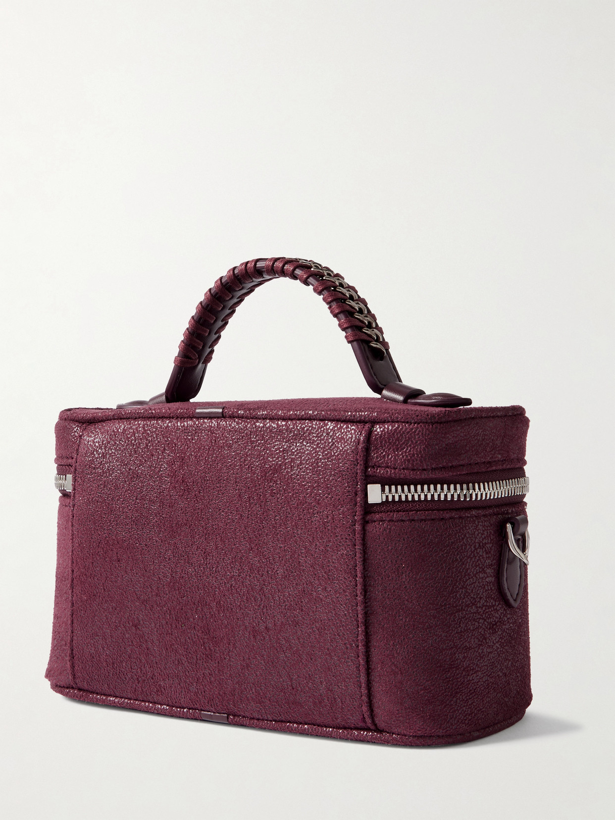 Stella Mccartney Falabella Chain-embellished Brushed Shoulder Bag In Burgundy