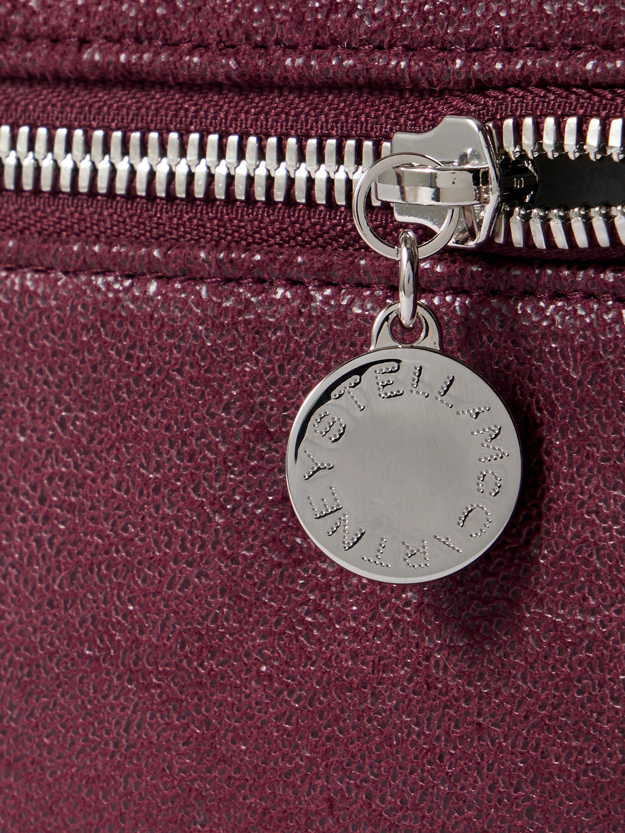 Stella Mccartney Falabella Chain-embellished Brushed Shoulder Bag In Burgundy