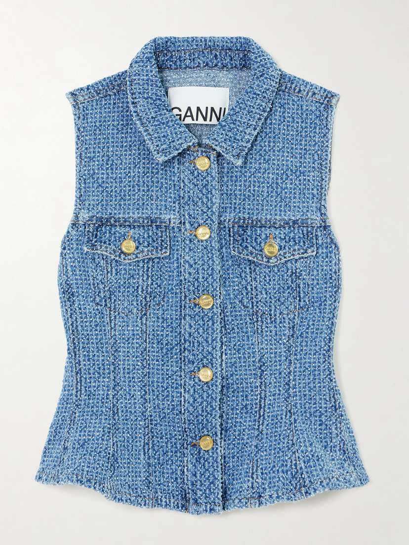 Ganni Organic Bouclé-denim Vest
