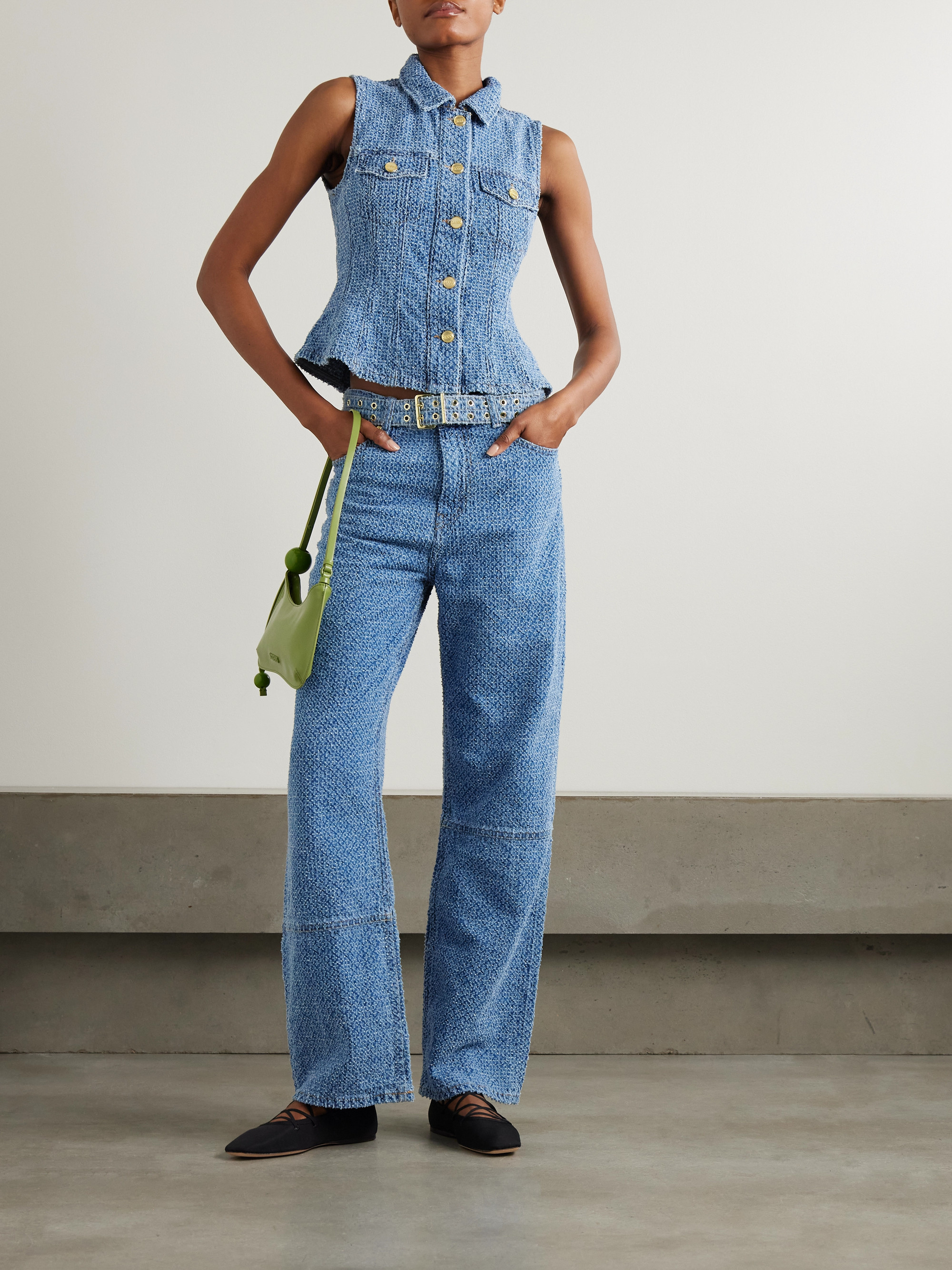 GANNI - Organic bouclé-denim vest | Plush