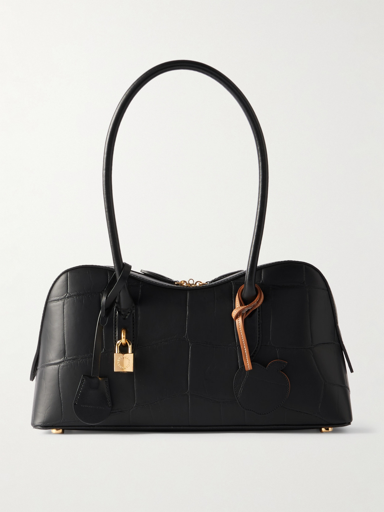 Stella Mccartney Ryder Medium Croc-effect Tote In Black