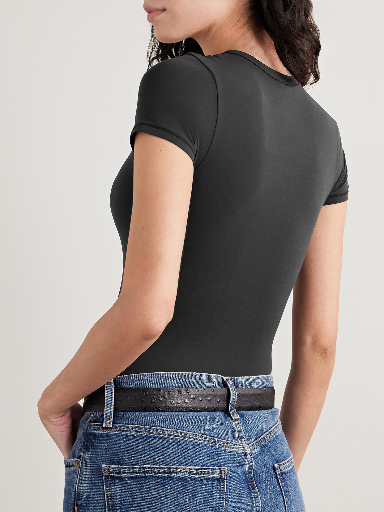 Skims Fits Everybody T-shirt Bodysuit In Black