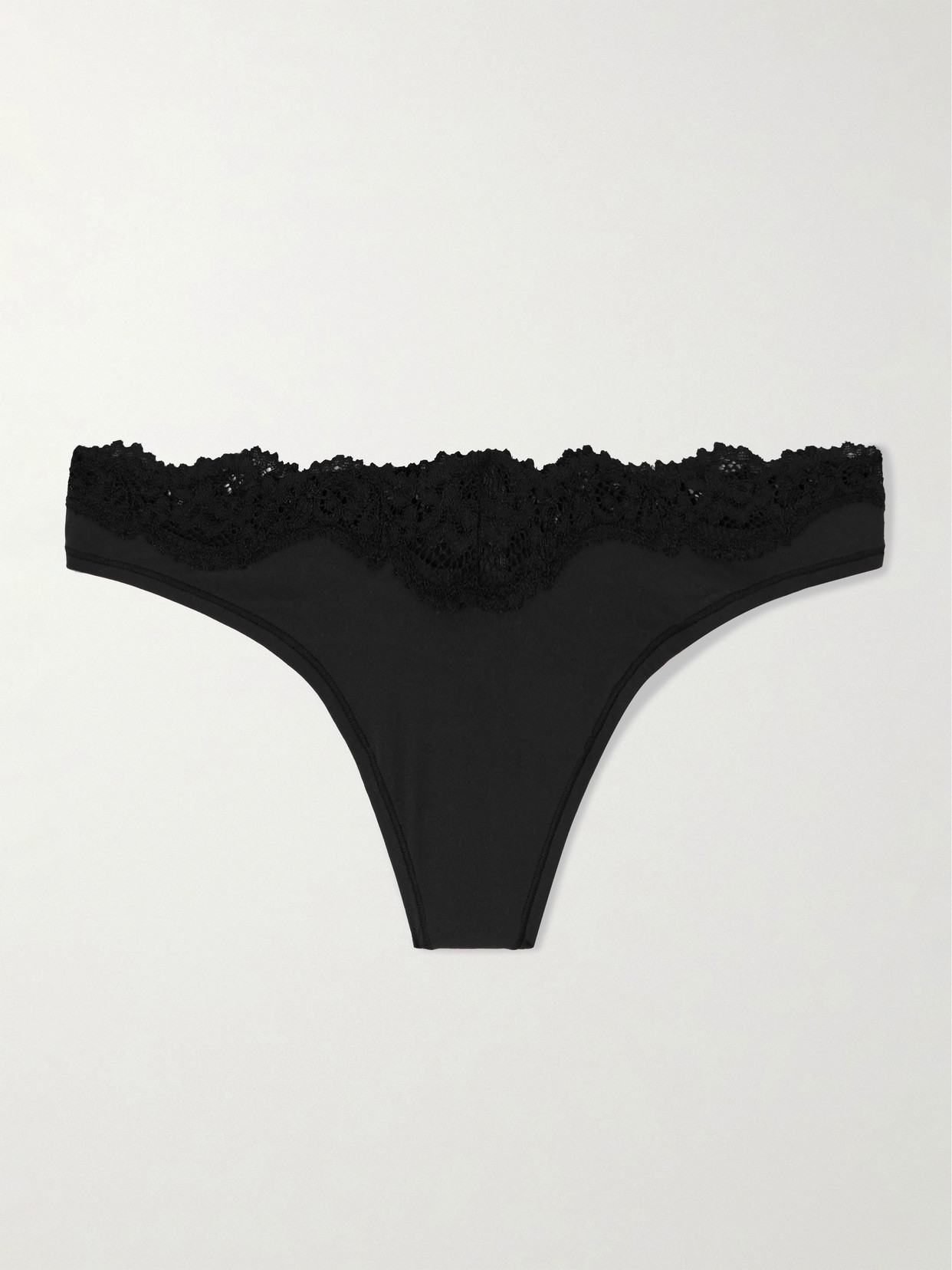 Skims Fits Everybody Lace Dipped Thong In Black