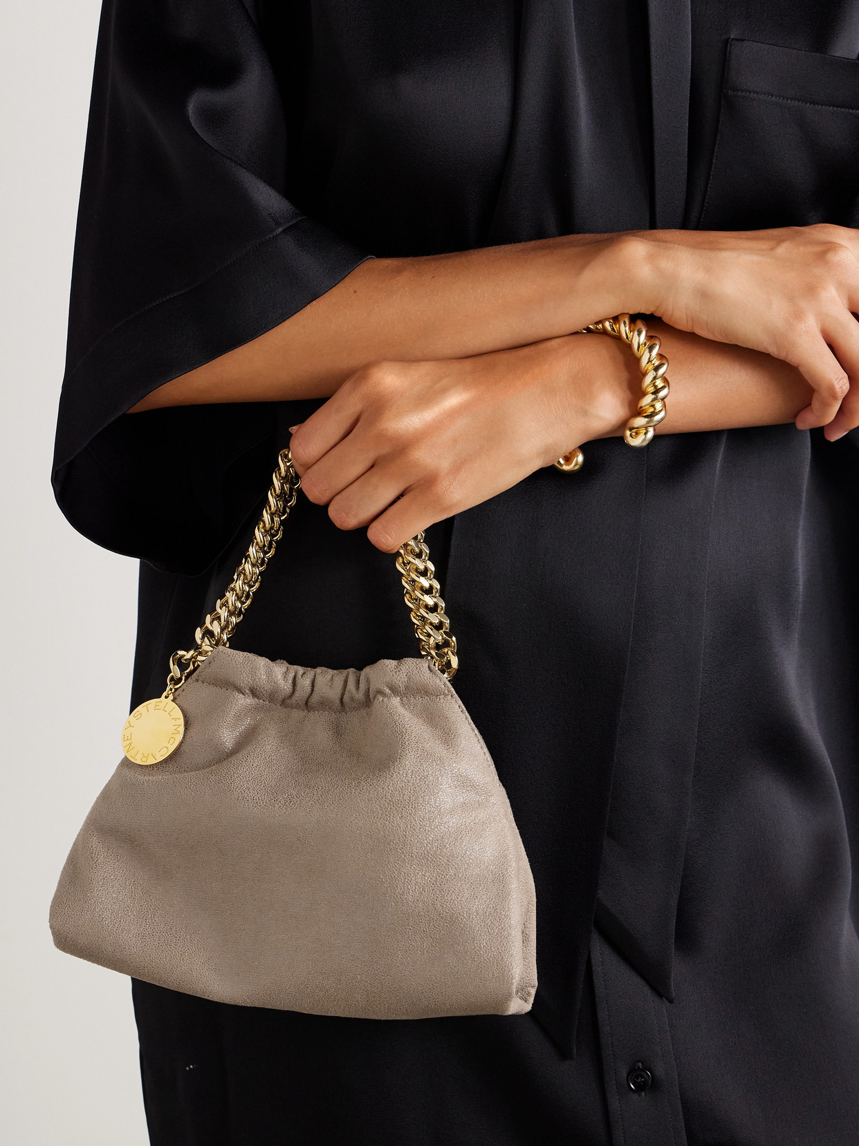 Stella Mccartney Falabella Mini Vegan Shoulder Bag In Green
