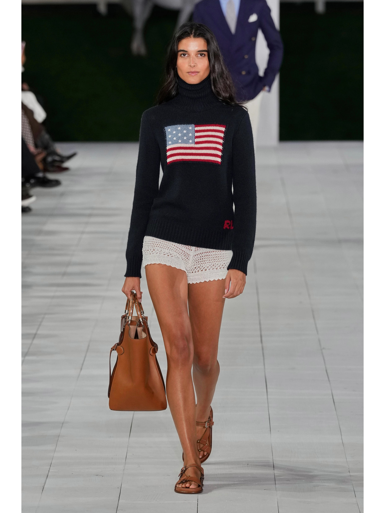 Ralph Lauren Embroidered Intarsia Cashmere Turtleneck Sweater In Blue