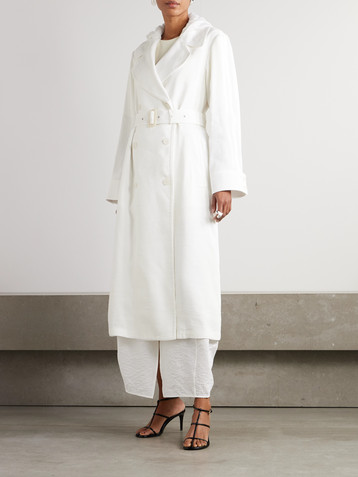 Ralph Lauren Collection Maiden hooded linen-blend canvas and voile trench coat