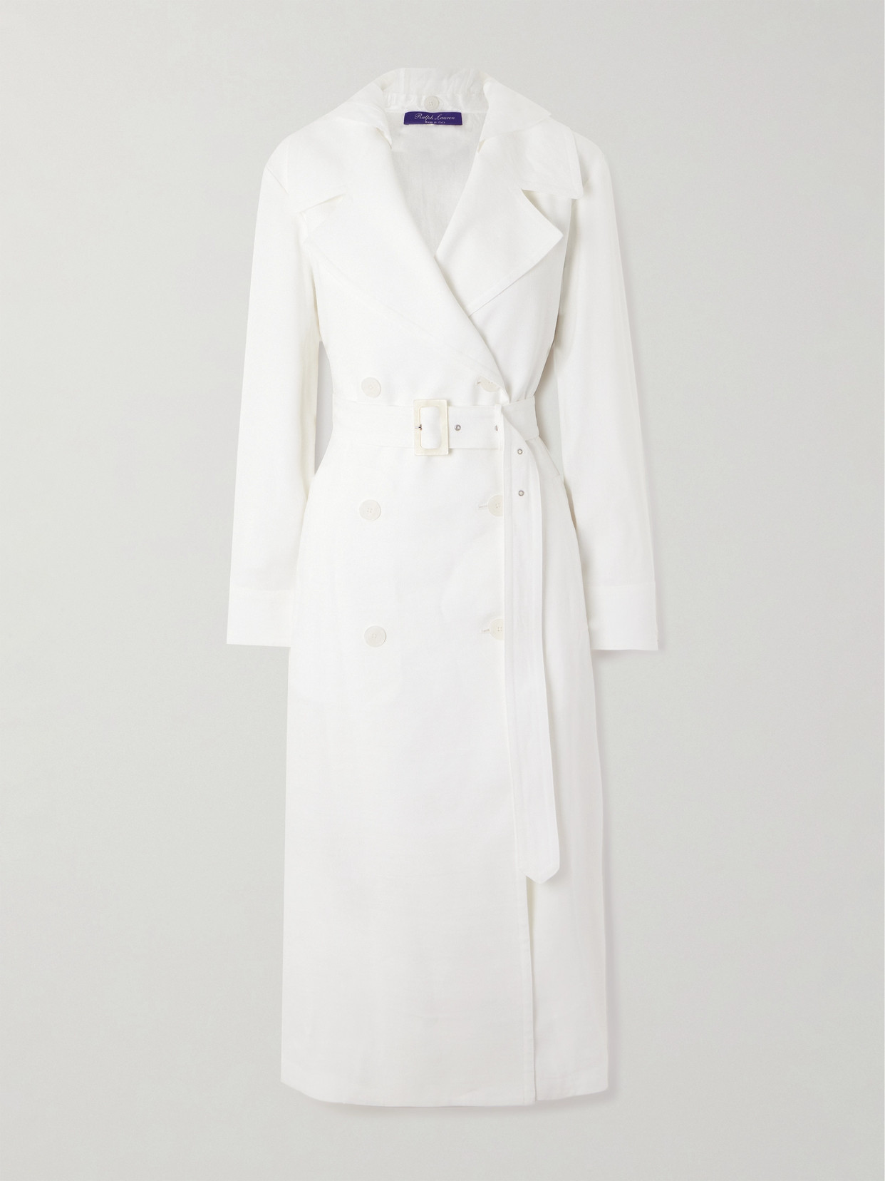 Ralph Lauren Maiden Hooded Linen-blend Canvas And Voile Trench Coat In Cream