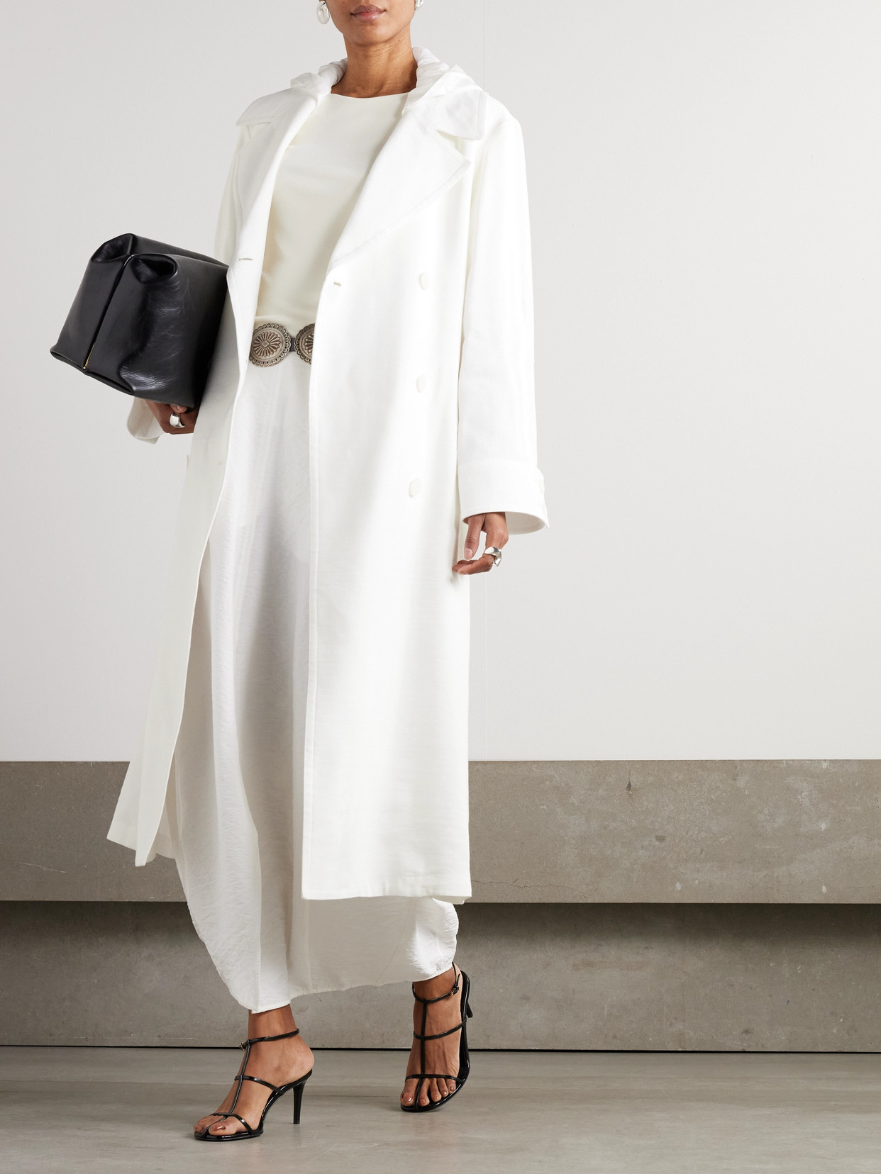 Ralph Lauren Maiden Hooded Linen-blend Canvas And Voile Trench Coat In Cream