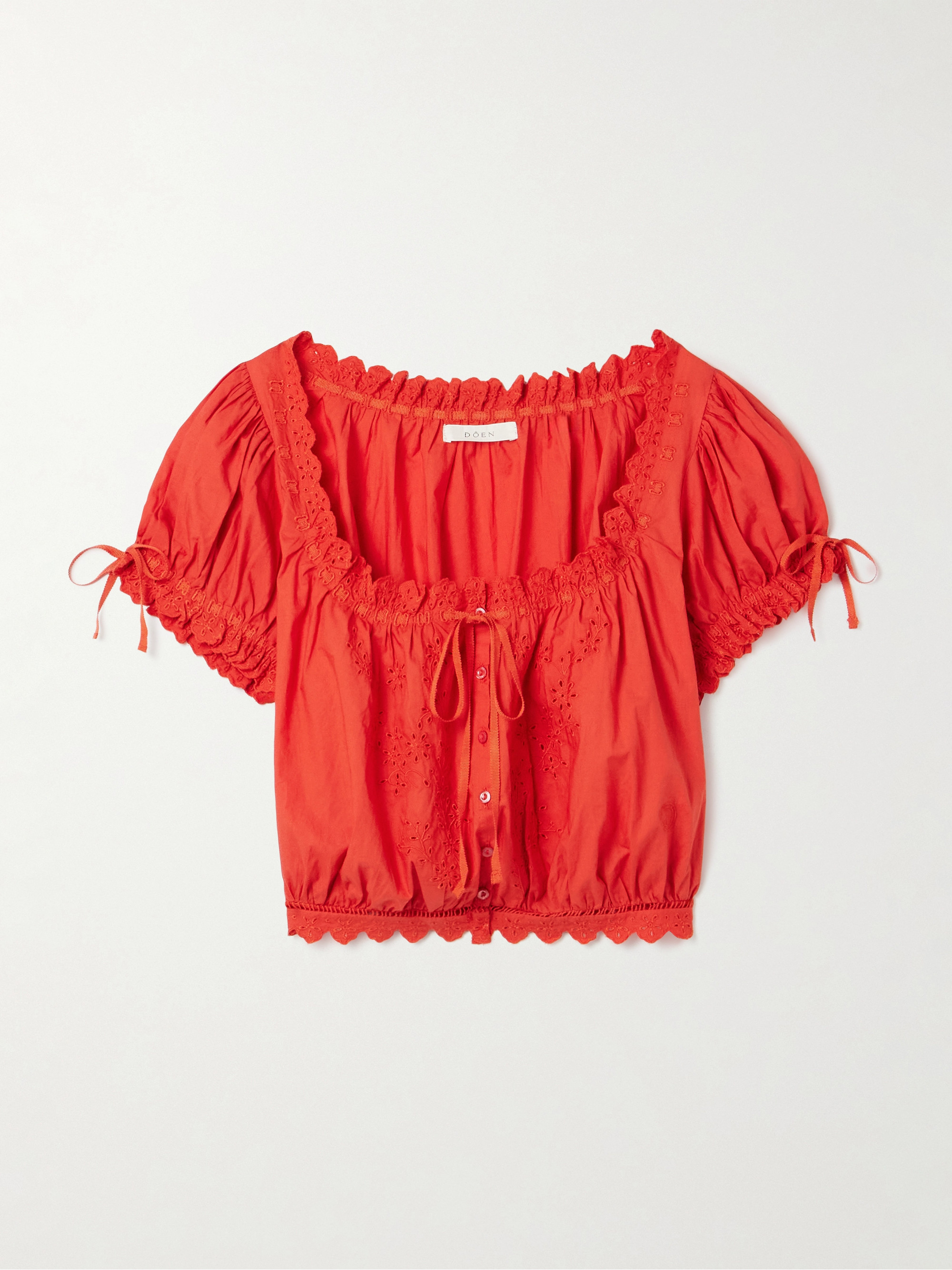Dôen Nera broderie anglaise organic cotton-voile top thumbnail